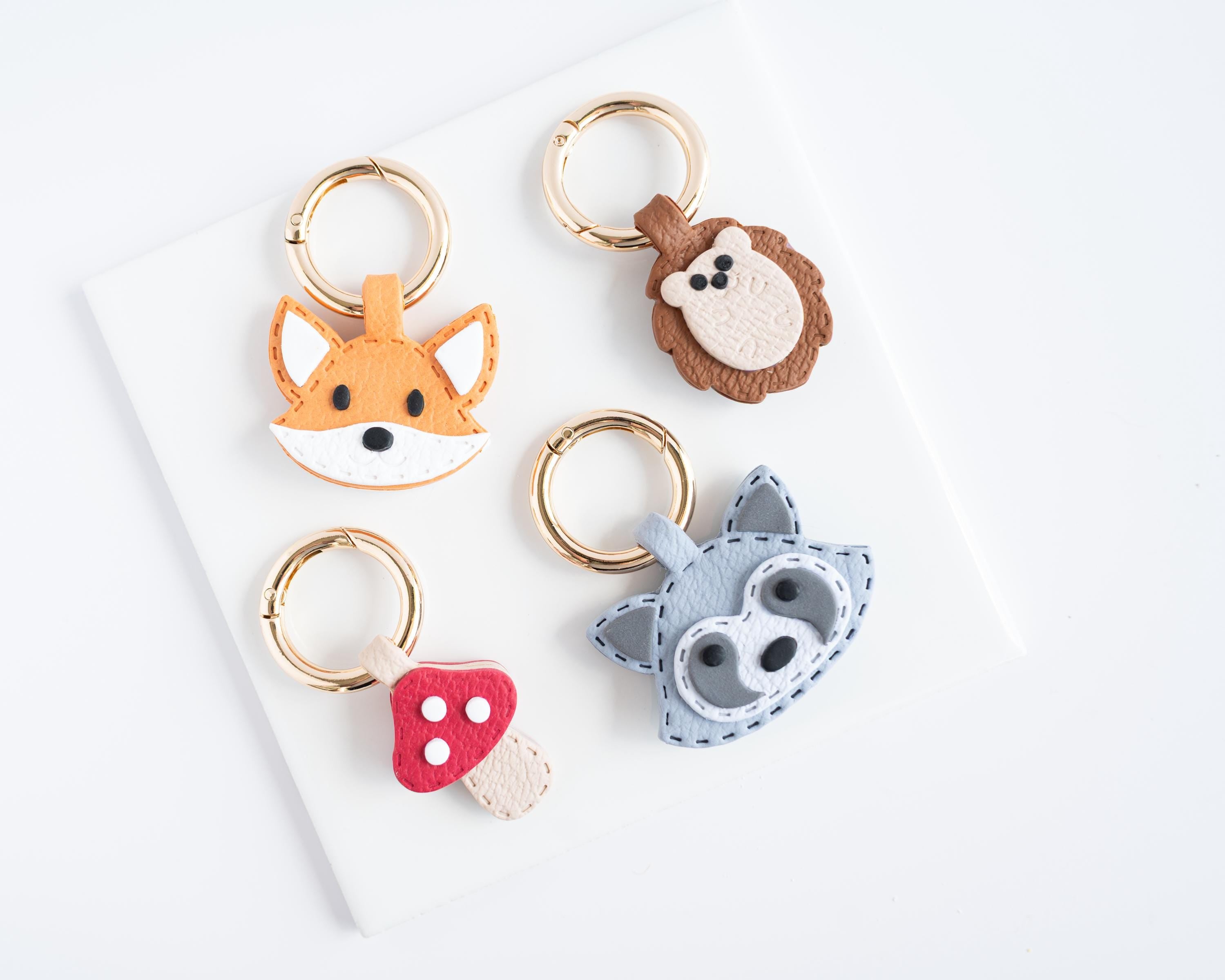 Fox - Stitched Clay Leather Effect Keychain