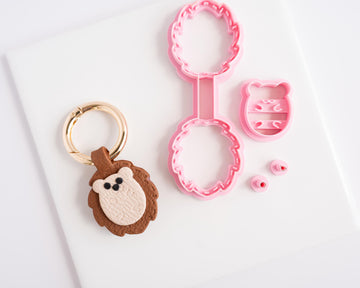 Hedgehog - Stitched Clay Leather Effect Keychain