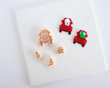 Holiday Truck with Luggage - 4 Piece Christmas Clay Cutter Set