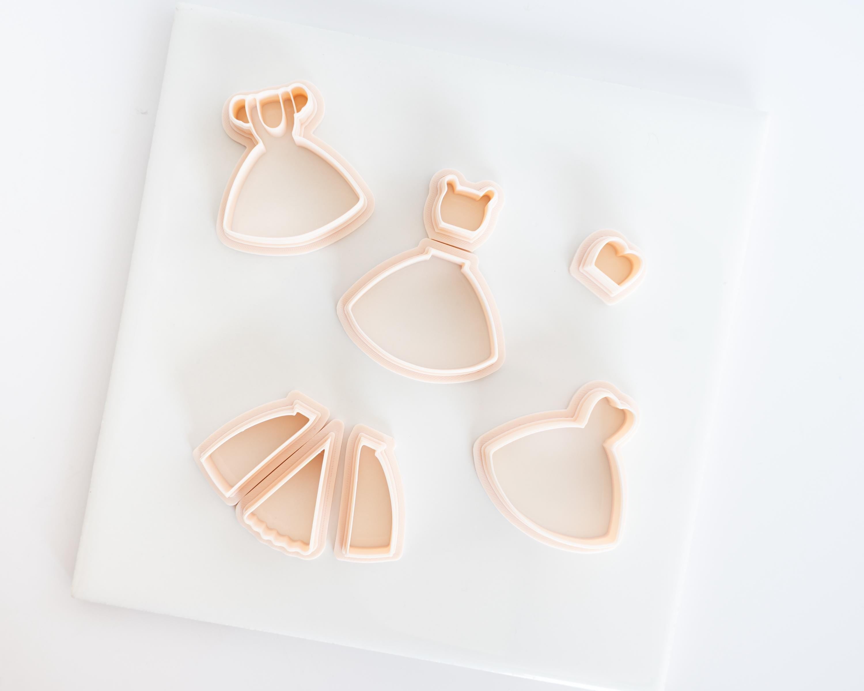 Paper Doll Dress Set - Mix and Match - Make your own - 8 Pc Clay Cutter