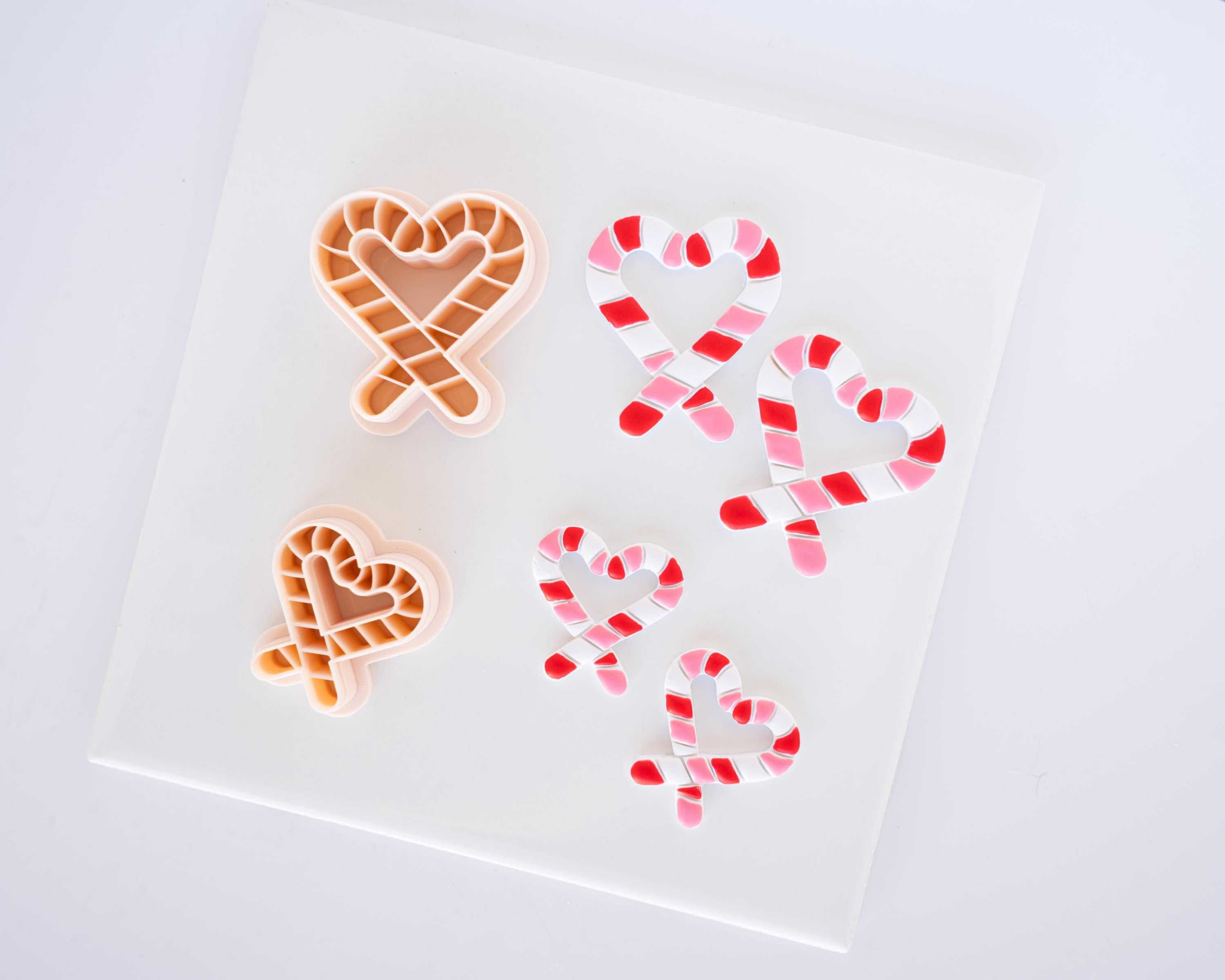 Candy Cane Heart - Christmas Clay Cutter