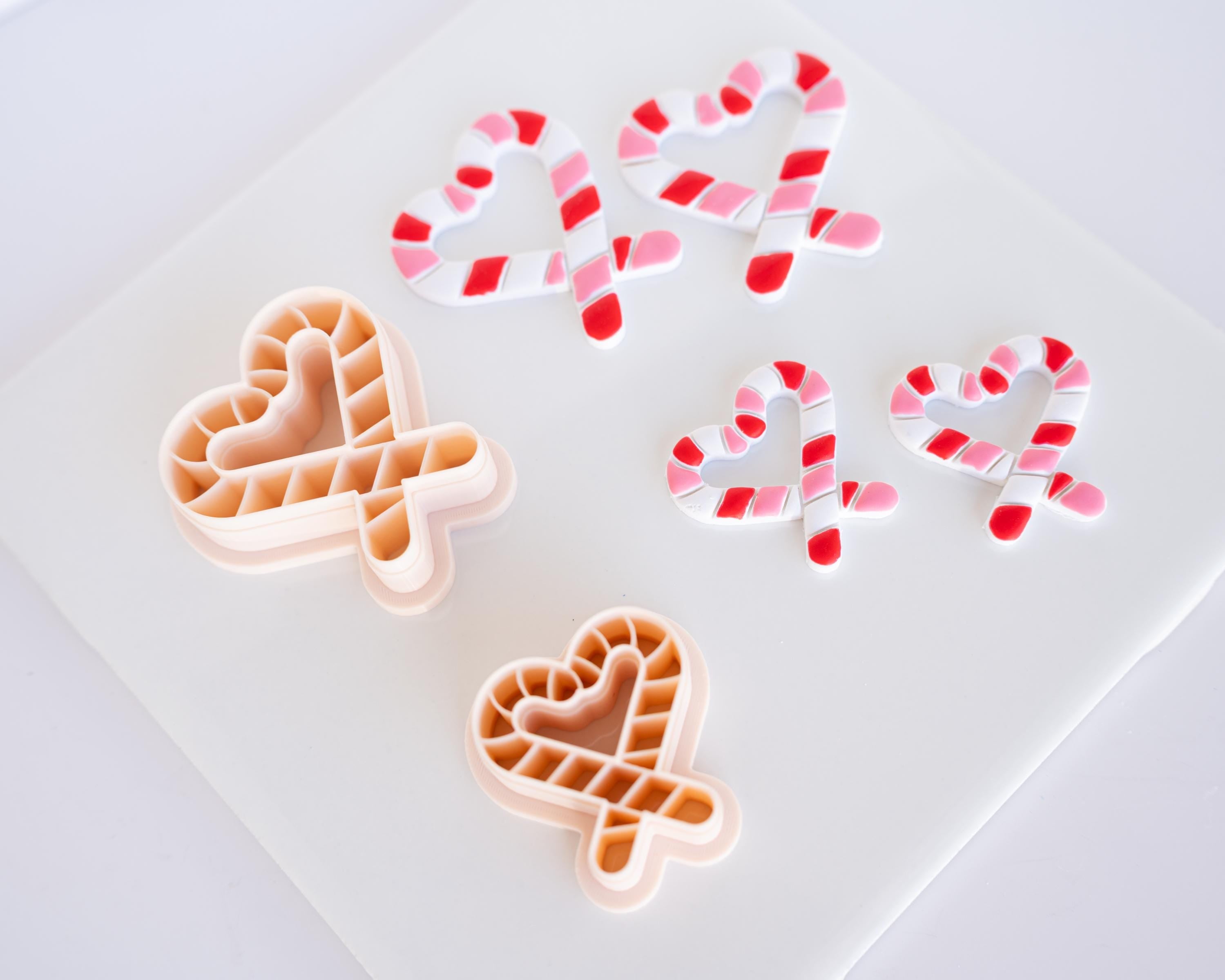 Candy Cane Heart - Christmas Clay Cutter