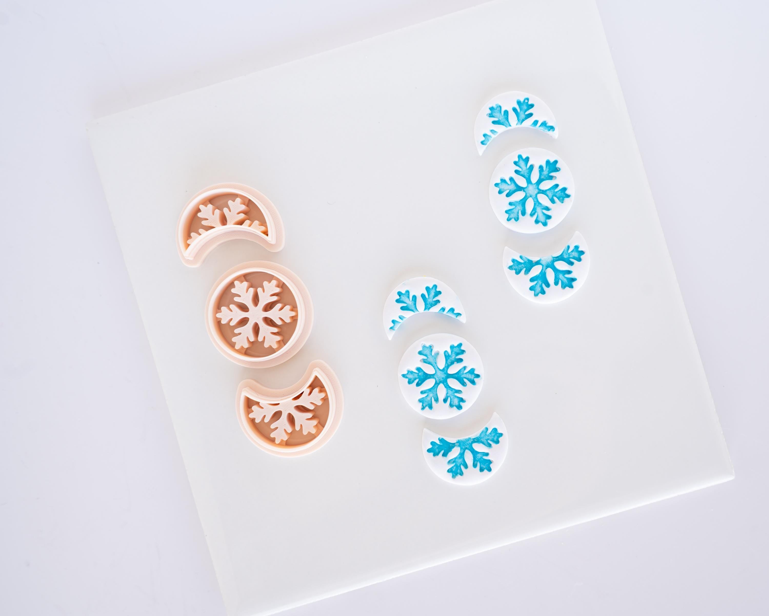 Moon Phases Snowflake Set - 3 Piece Clay Cutters