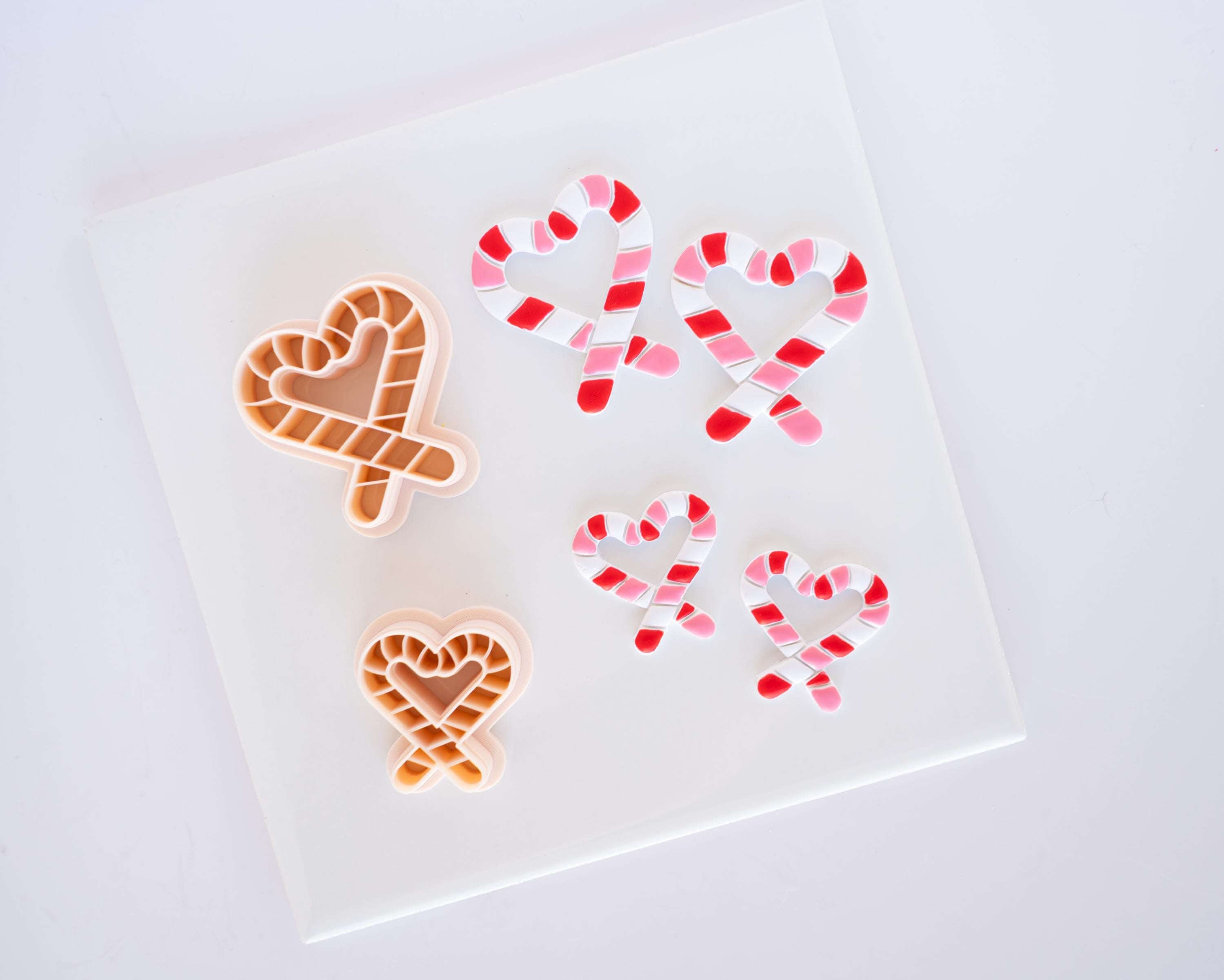Candy Cane Heart - Christmas Clay Cutter