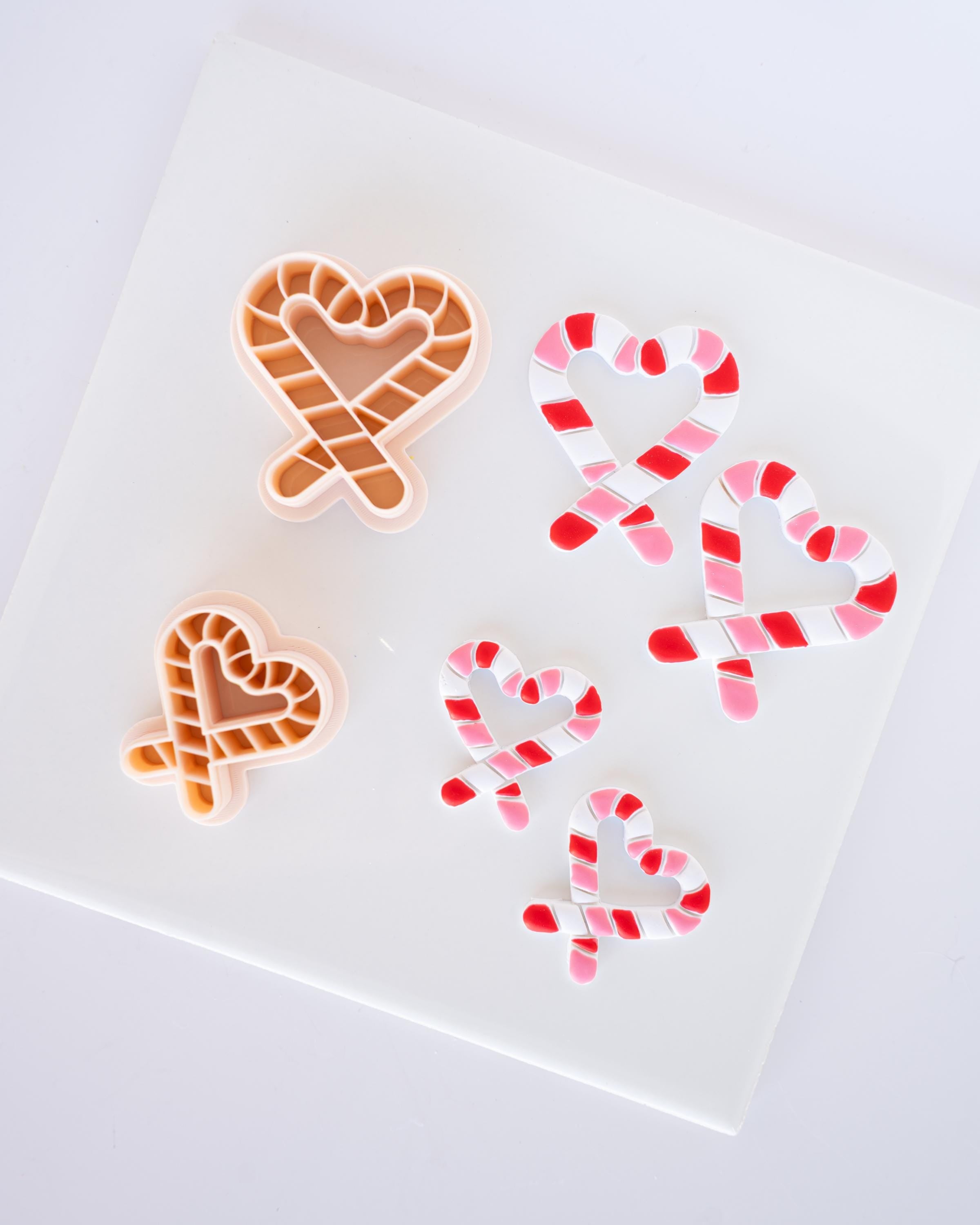 Candy Cane Heart - Christmas Clay Cutter