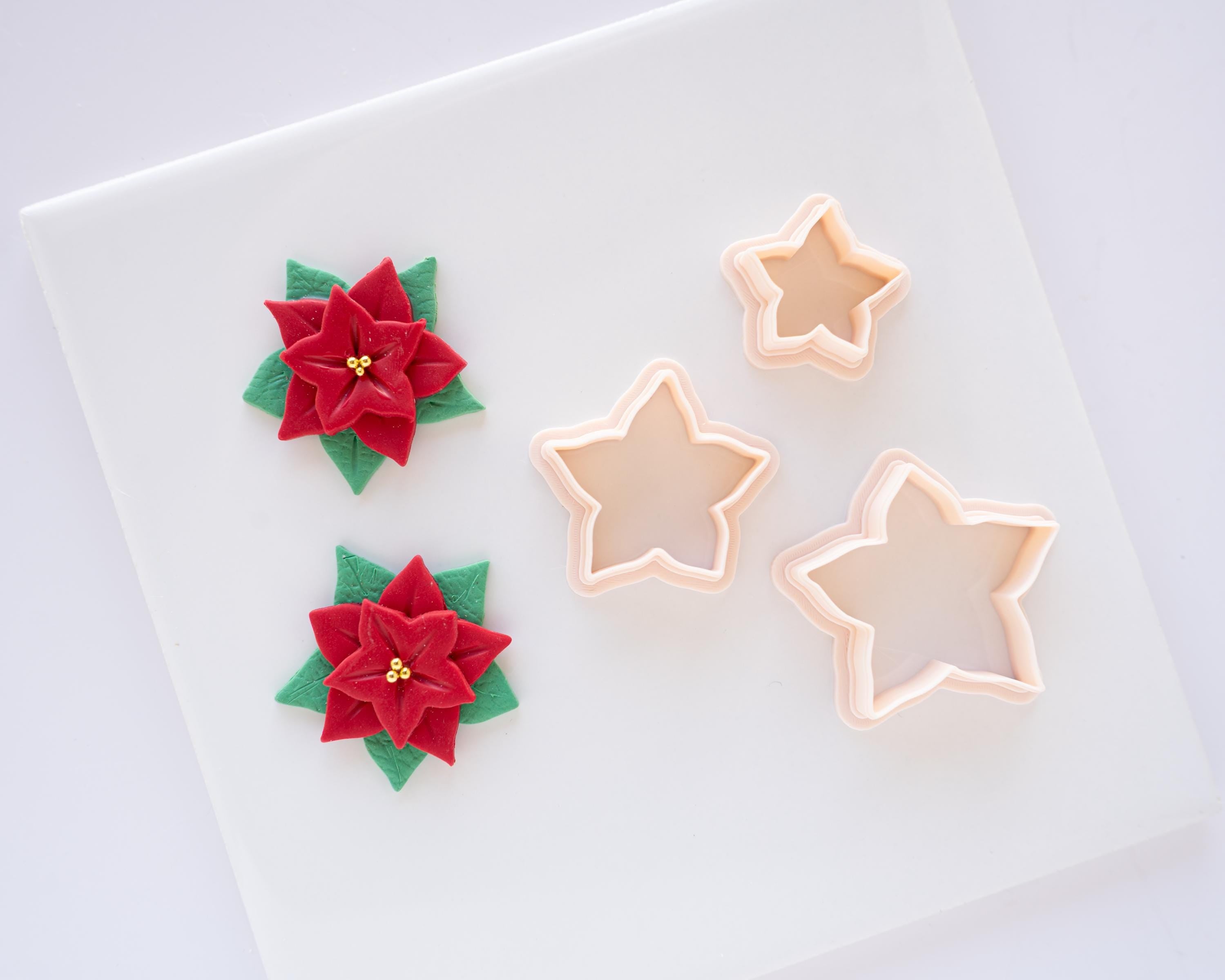 Poinsettia Maker - 3 Piece Floral Clay Cutter