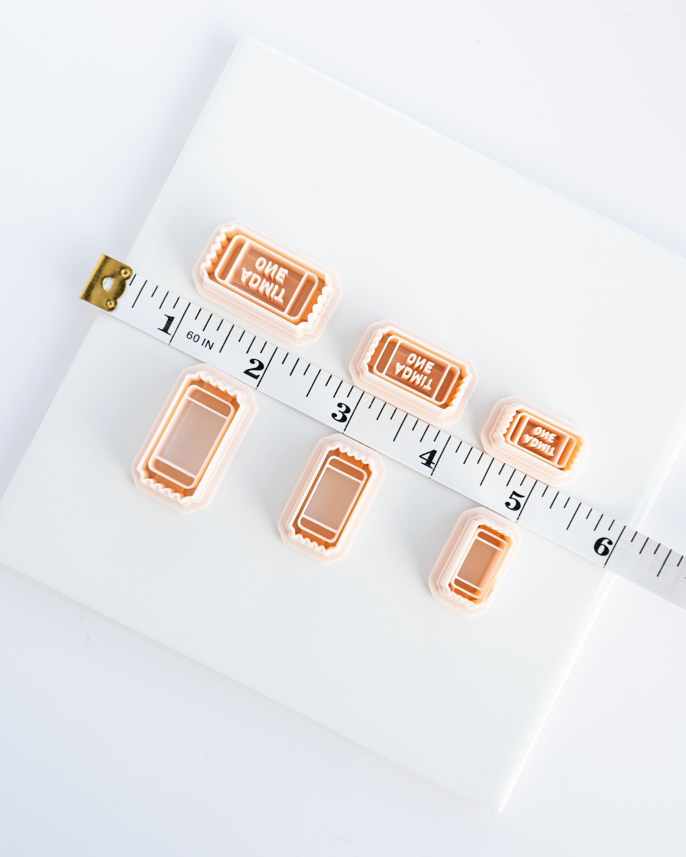 Ticket Stub Clay Cutter - Admit One and Blank Options