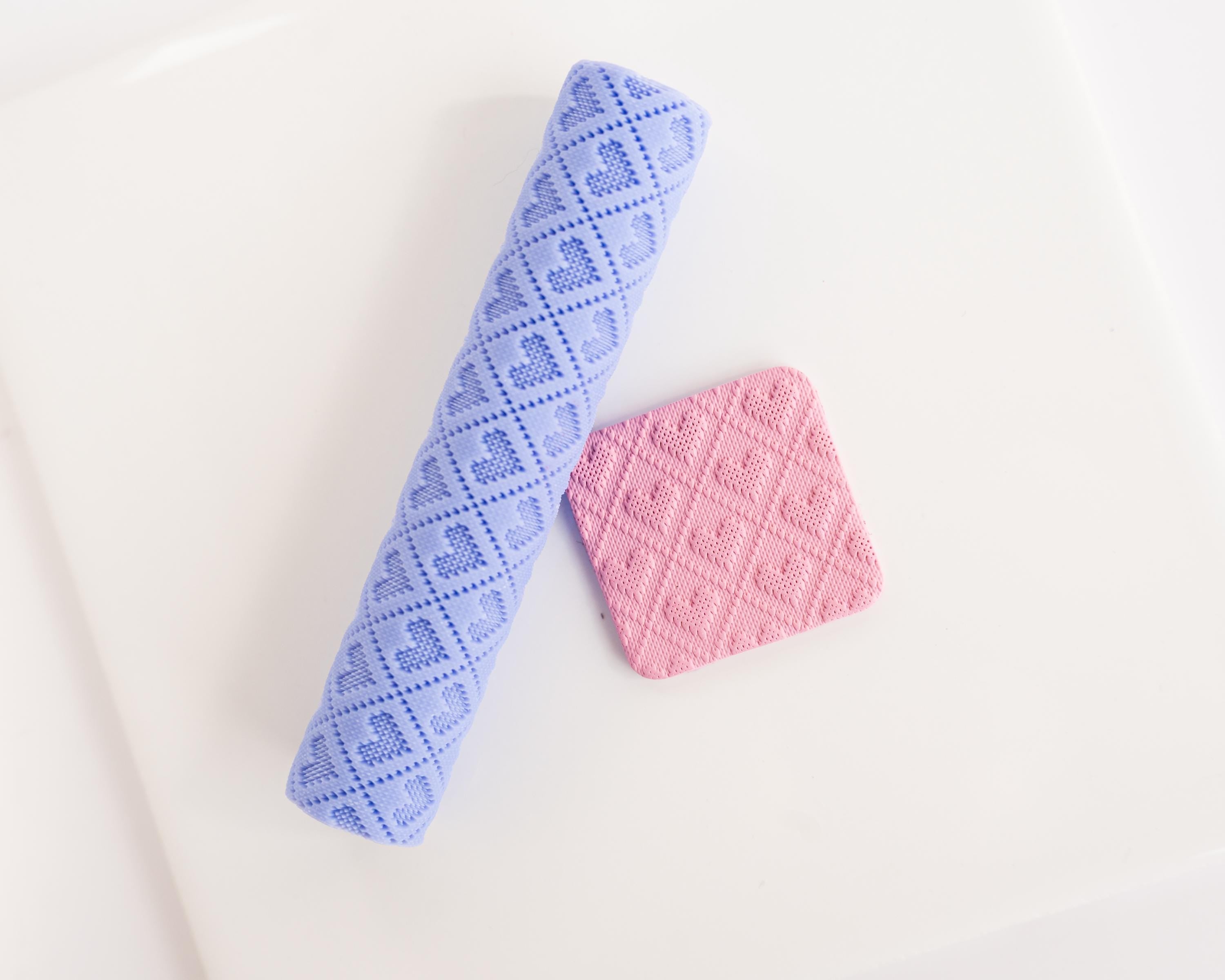 Diamond Knitted Hearts Roller - Valentine's Day Resin Texture Roller