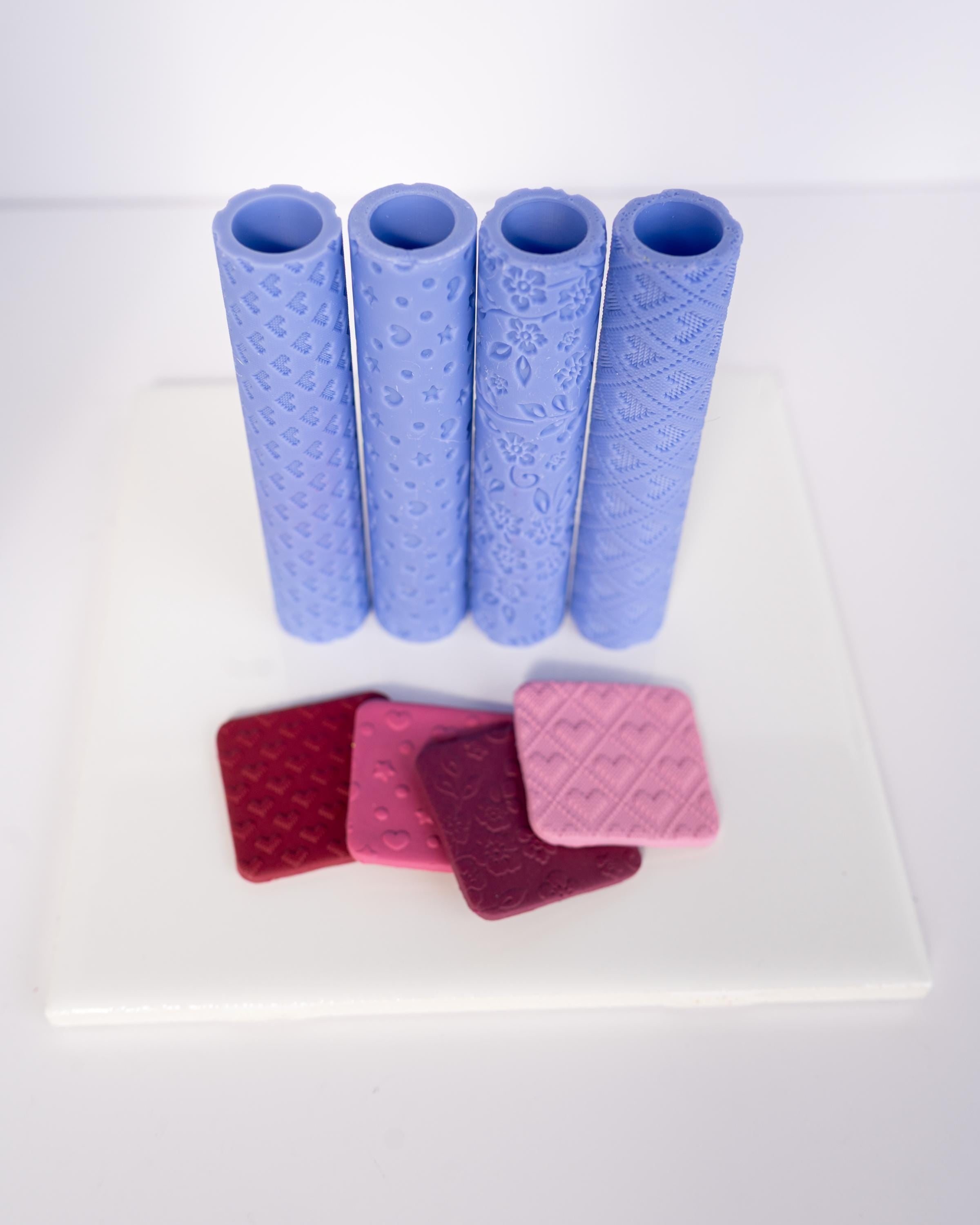 Pixel Knitted Hearts Roller - Valentine's Day Resin Texture Roller