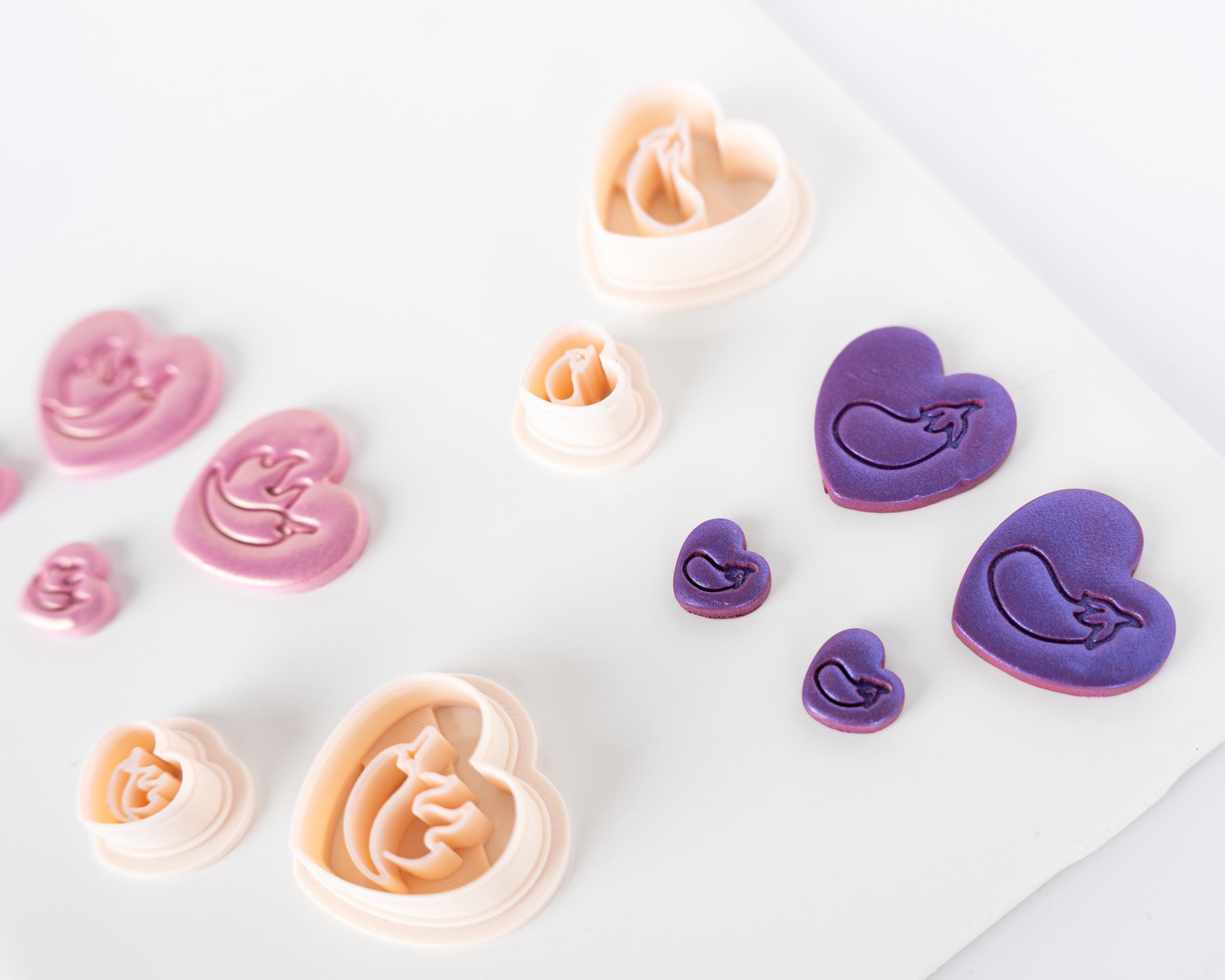 Chili Pepper and Eggplant Embossed Heart