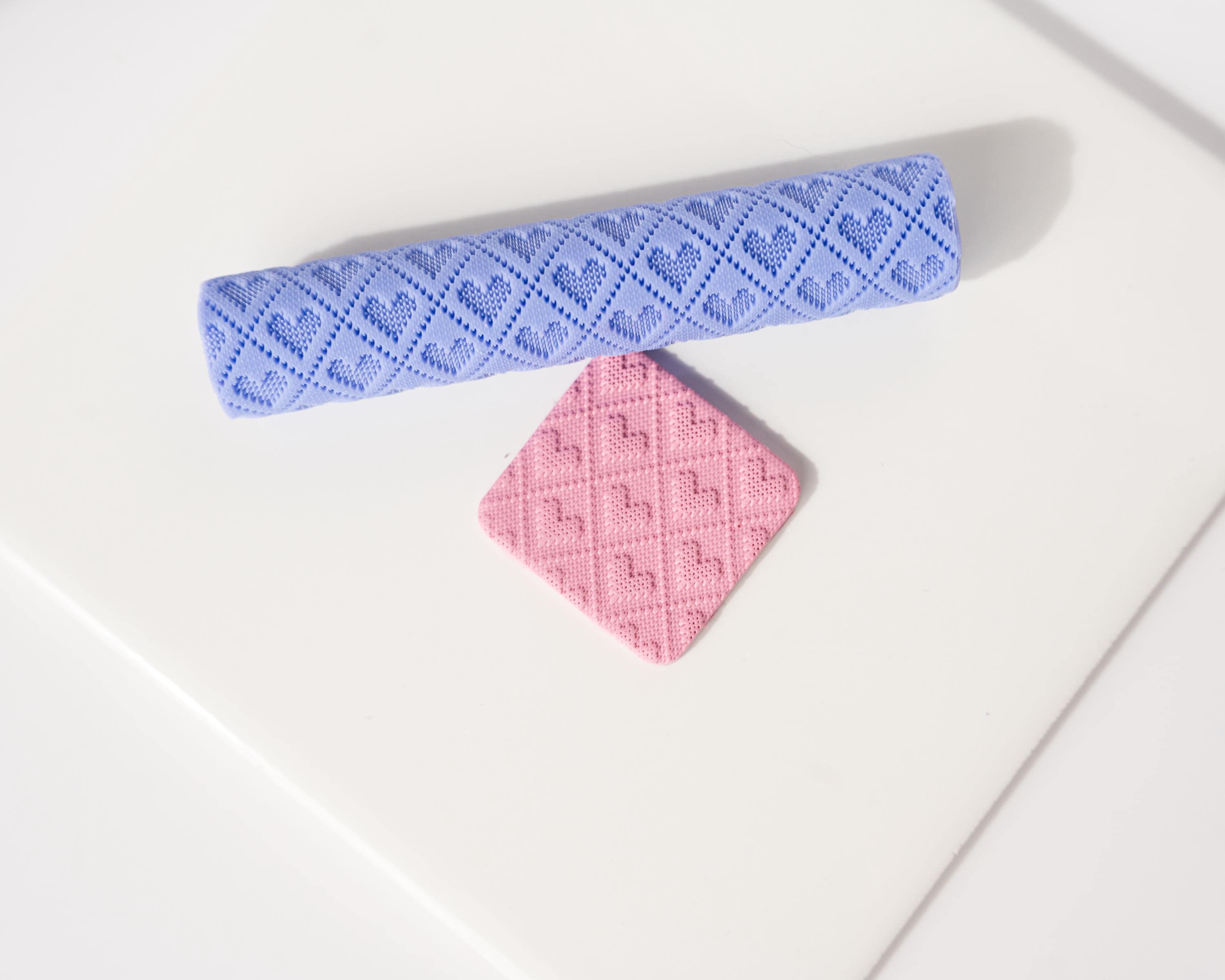 Diamond Knitted Hearts Roller - Valentine's Day Resin Texture Roller