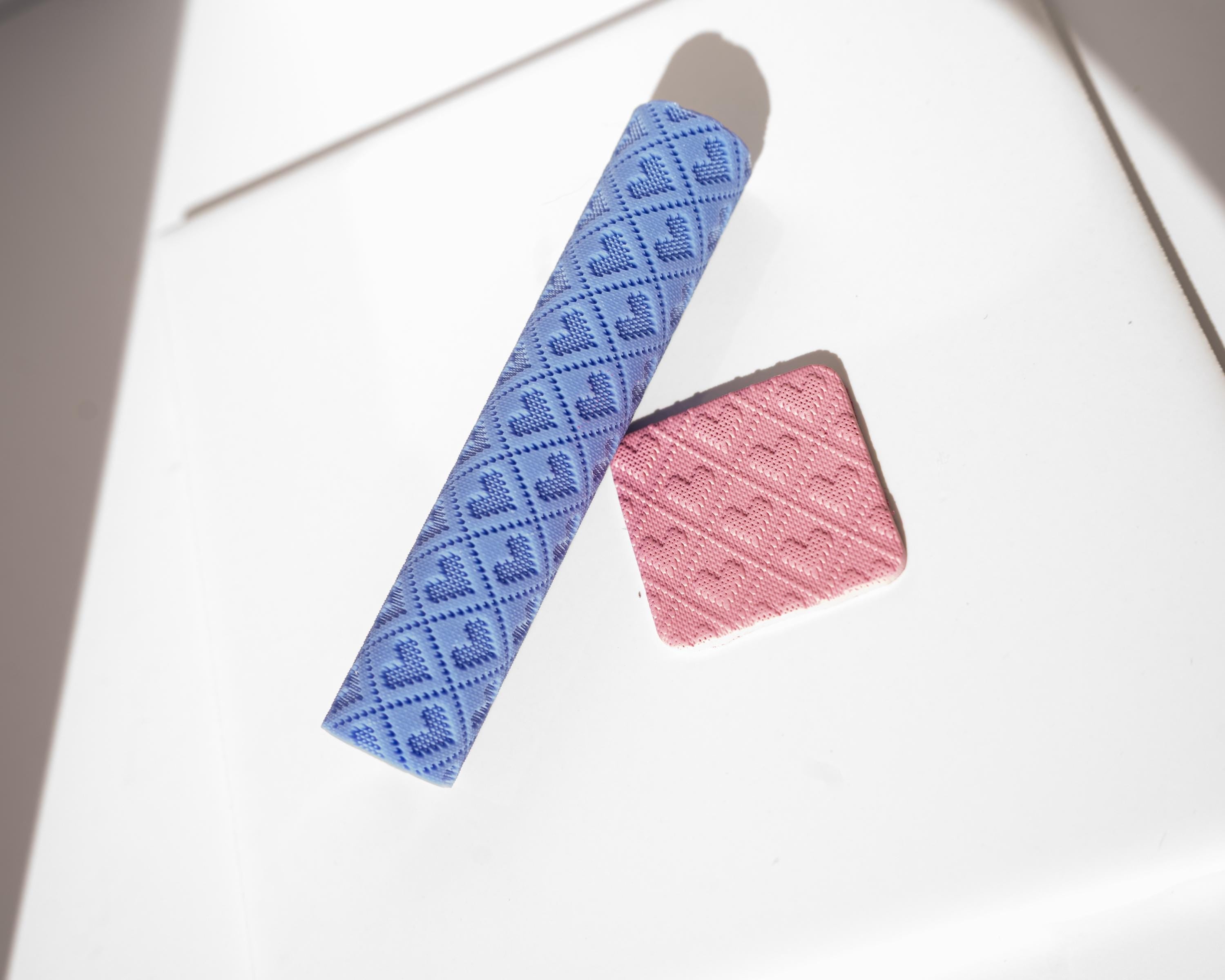 Diamond Knitted Hearts Roller - Valentine's Day Resin Texture Roller