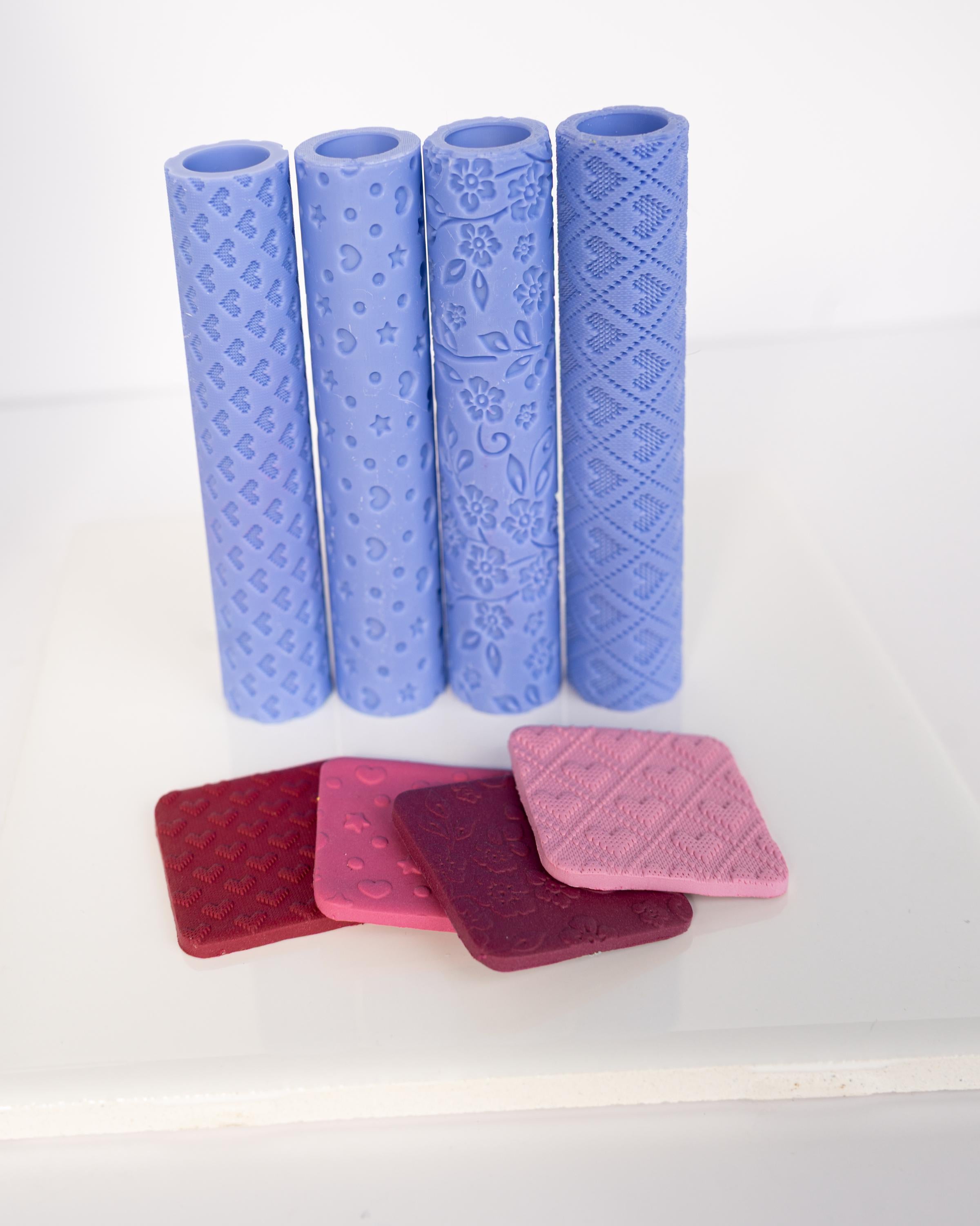 Vintage Valentine's Flowers Roller - Resin Texture Roller