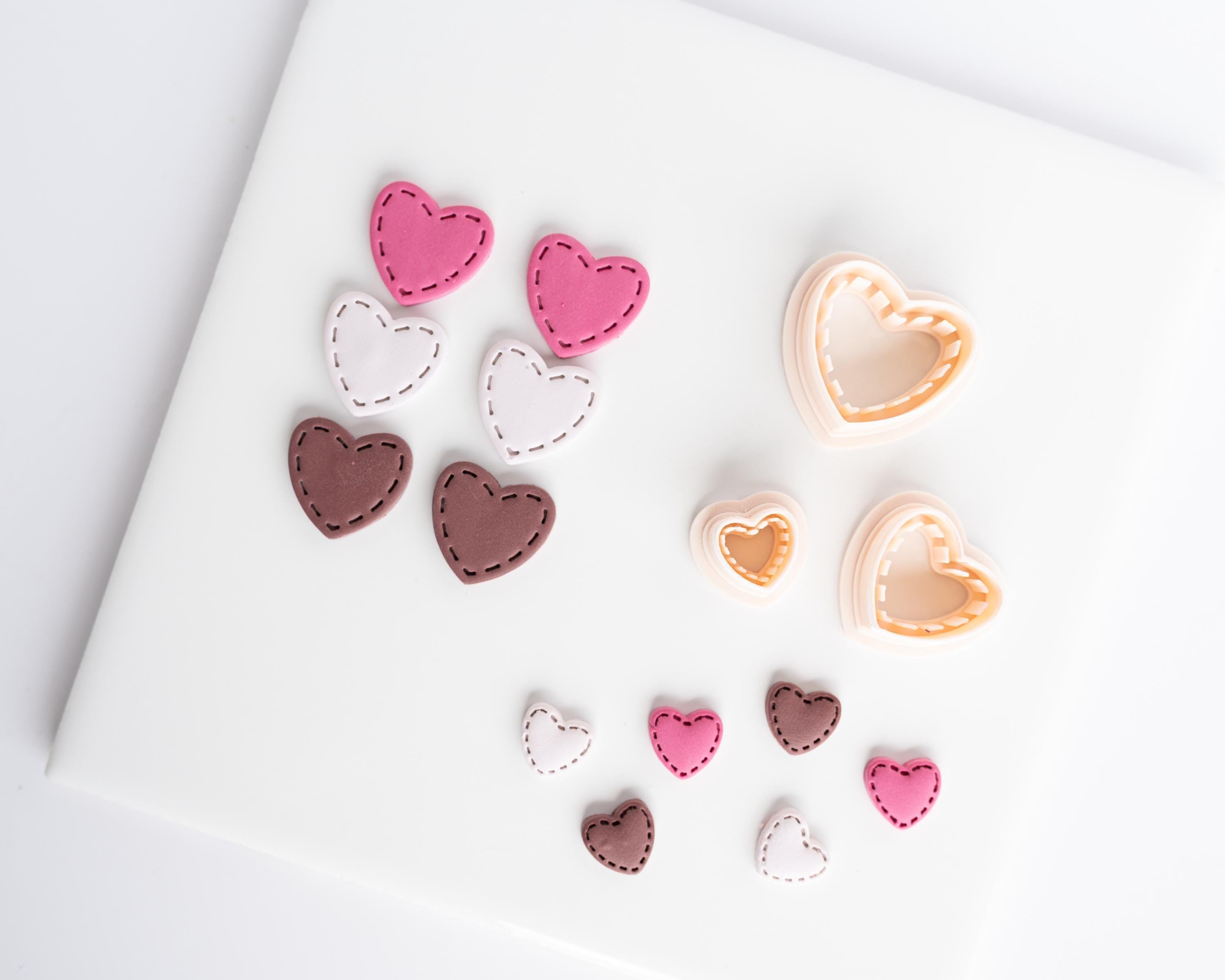 Stitched Hearts Clay Cutter