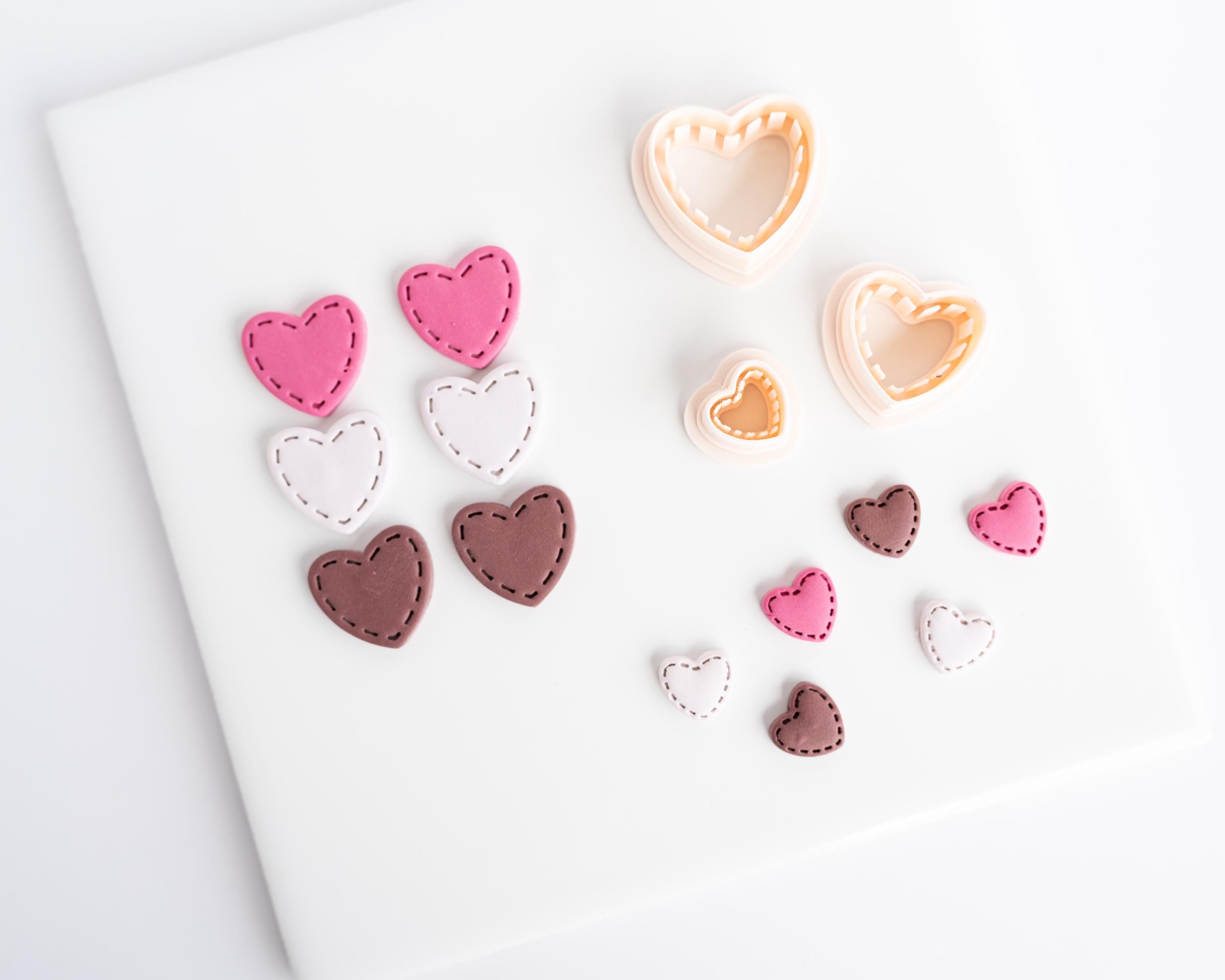Stitched Hearts Clay Cutter