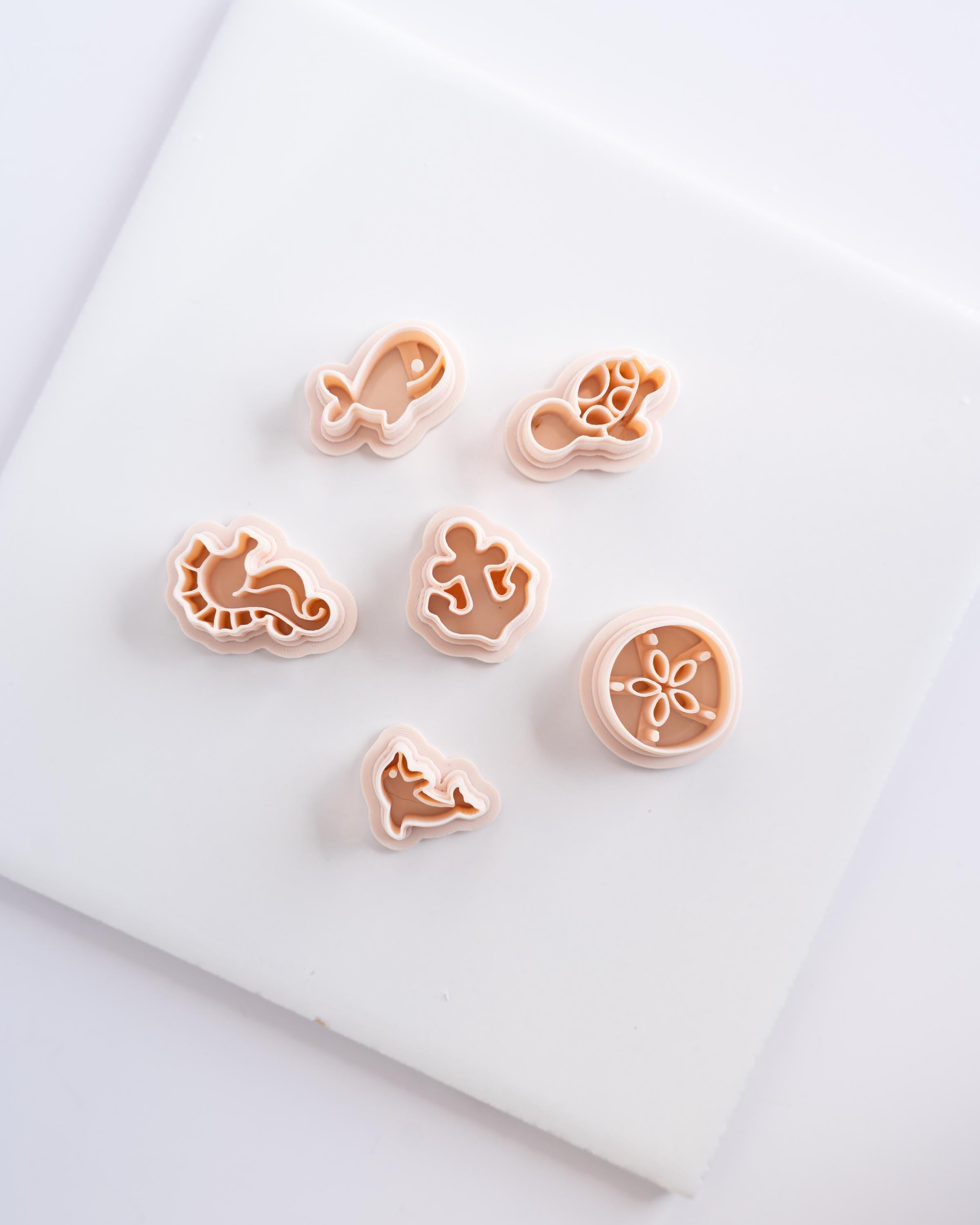 Sea Studs: Anchor, Dolphin, Sand Dollar, Sea Horse, Turtle and Whale