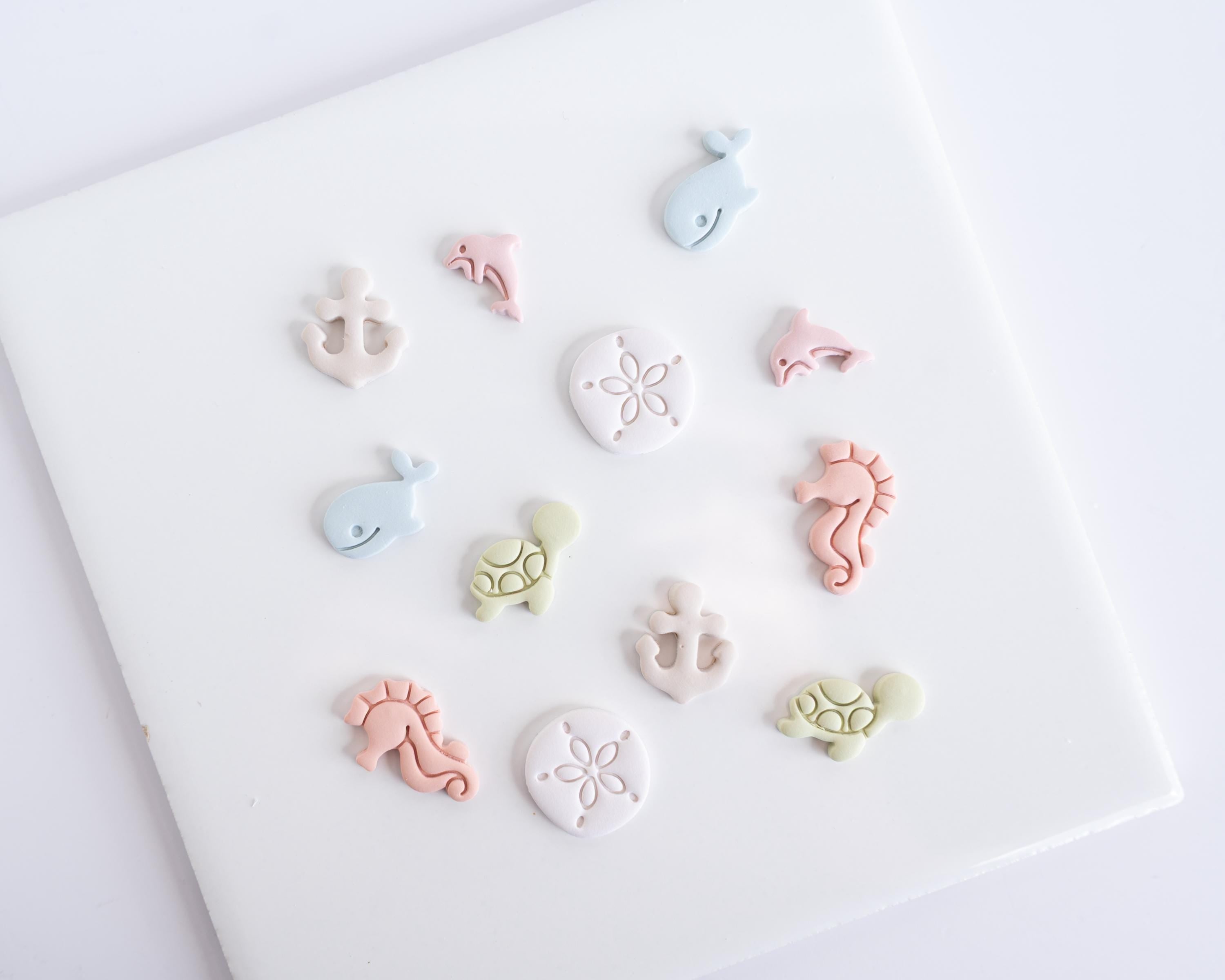 Sea Studs: Anchor, Dolphin, Sand Dollar, Sea Horse, Turtle and Whale