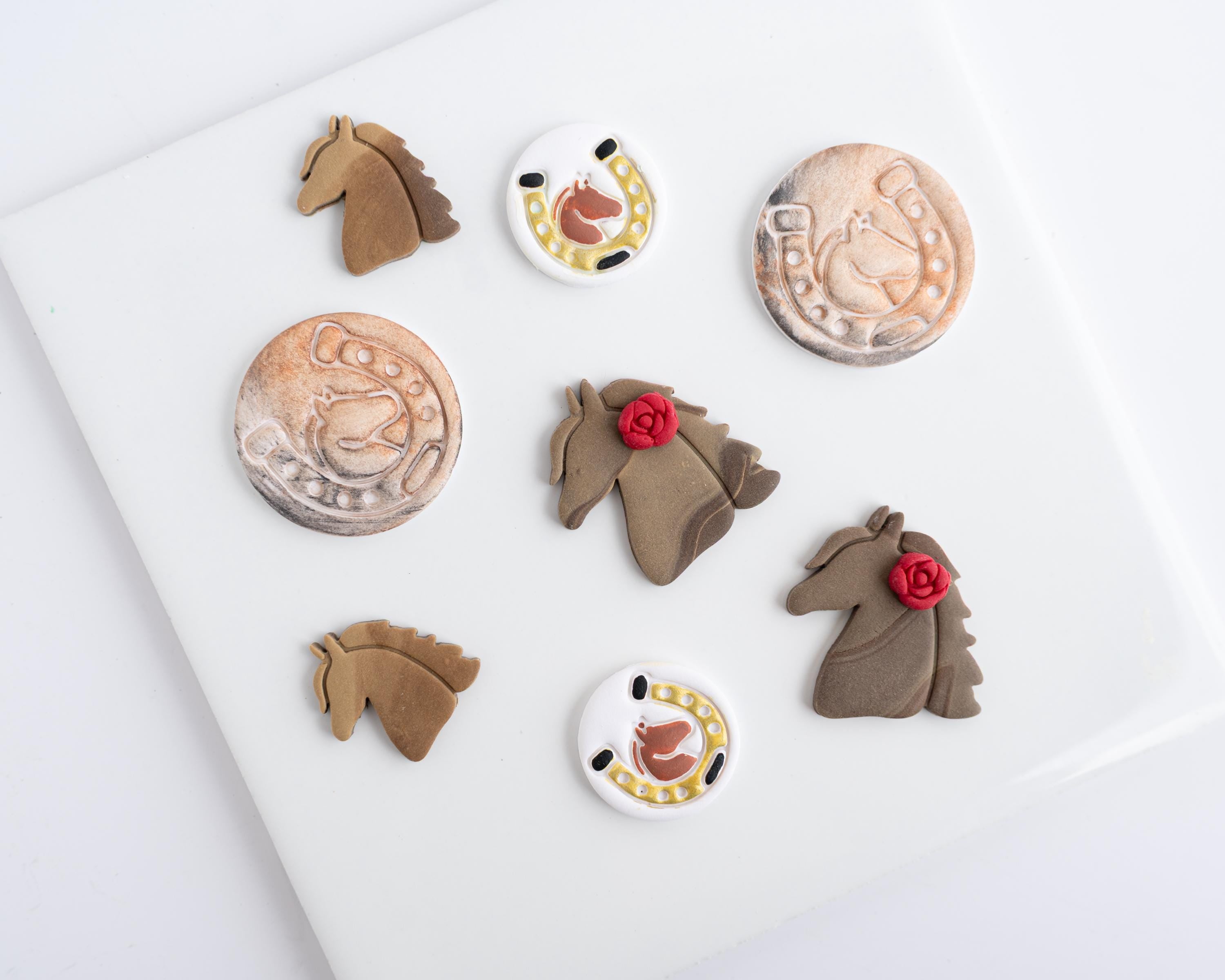 Horseshoe Medallion - Derby Collection - Embossed Circle Clay Cutter for Polymer Clay
