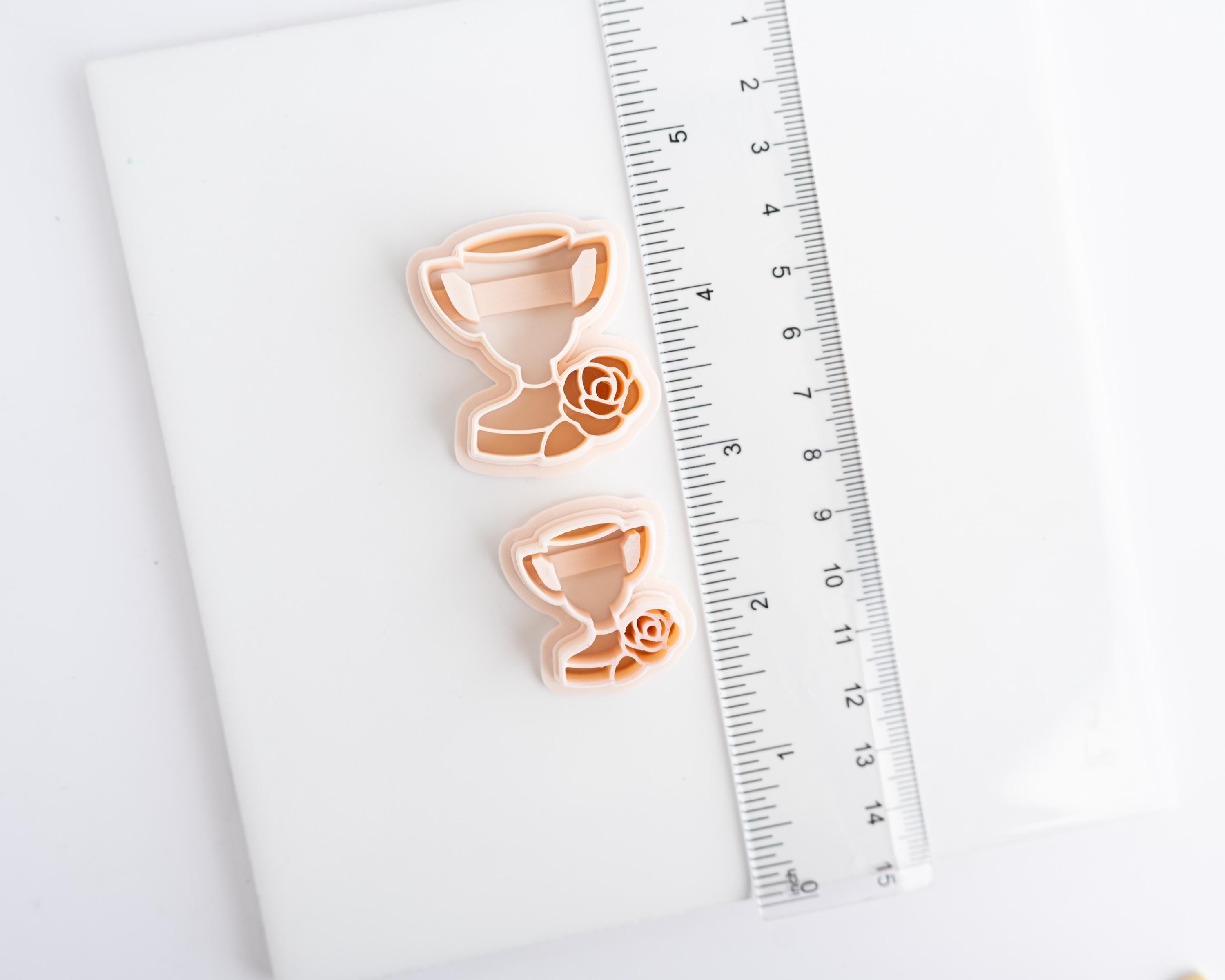 Trophy - Derby Collection - Embossed Award with Rose Clay Cutter for Polymer Clay