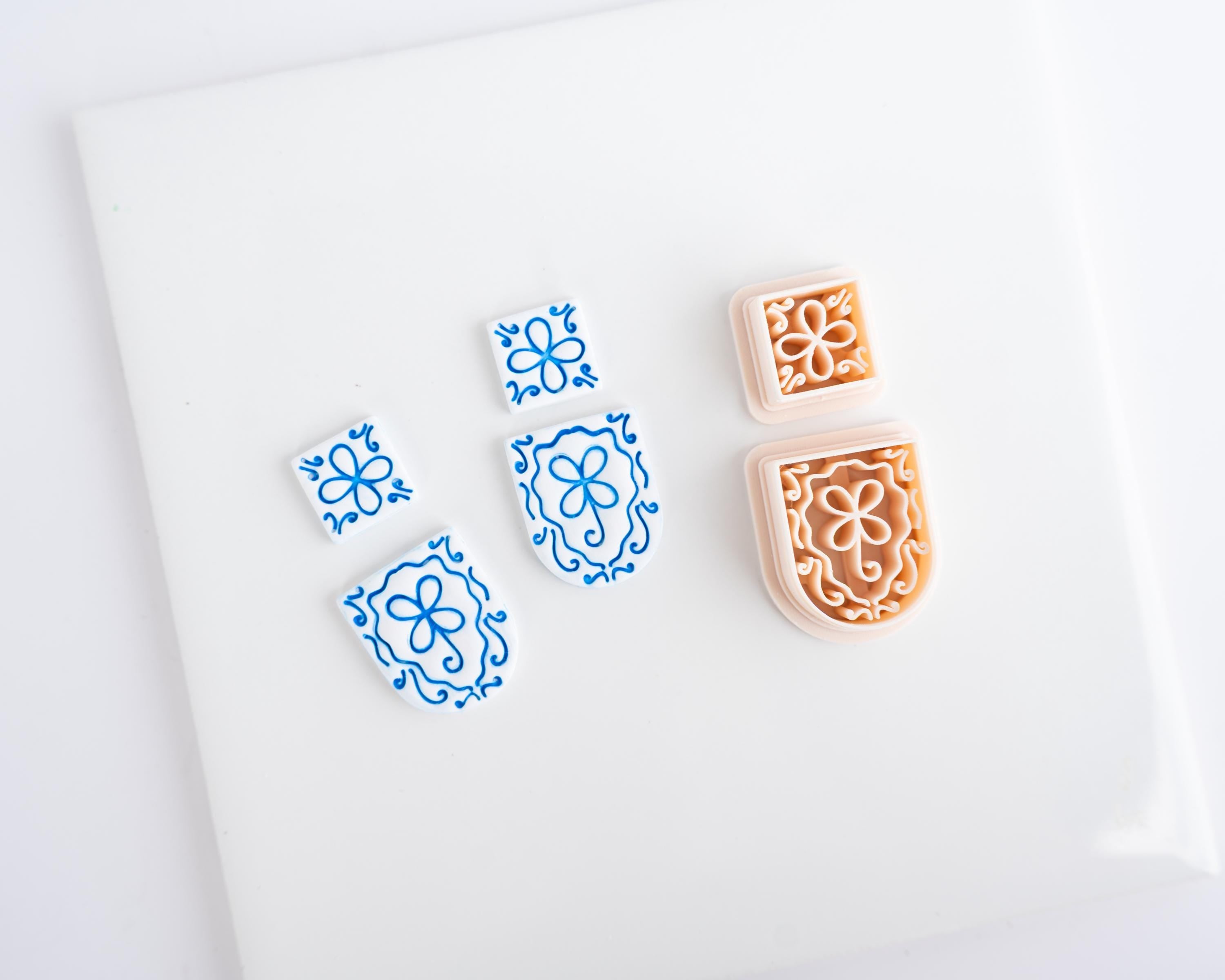 Summer Plant Dangle: Embossed Mix and Match Polymer Clay Earring Cutter