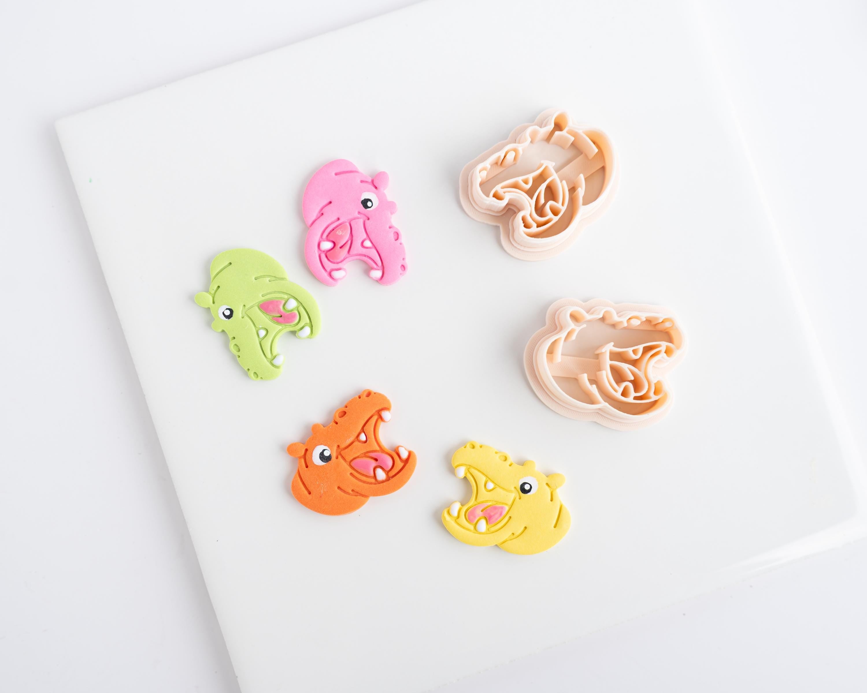 Retro Hippo - Kids Game - Polymer Clay Cutter