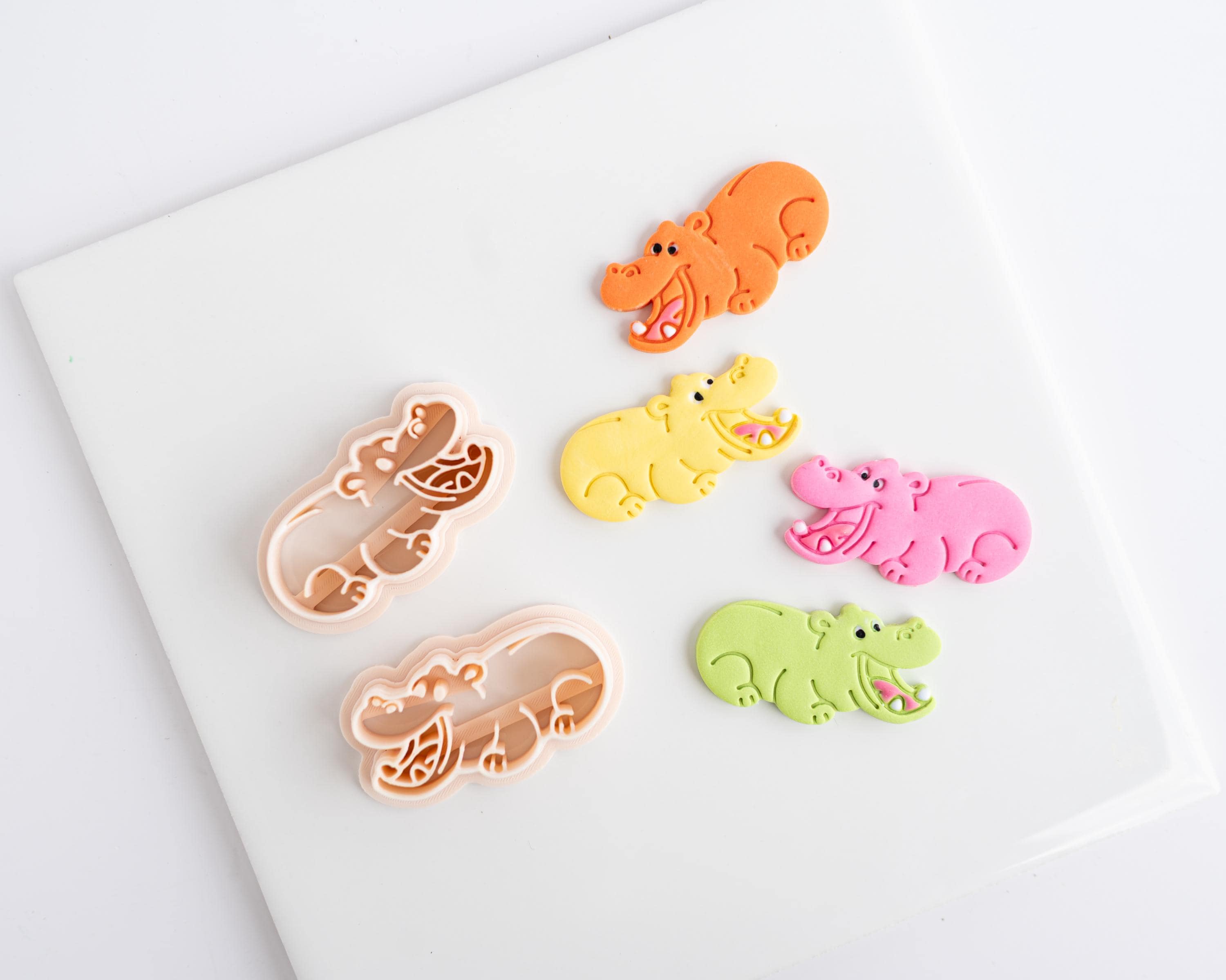 Retro Hippo - Kids Game - Polymer Clay Cutter