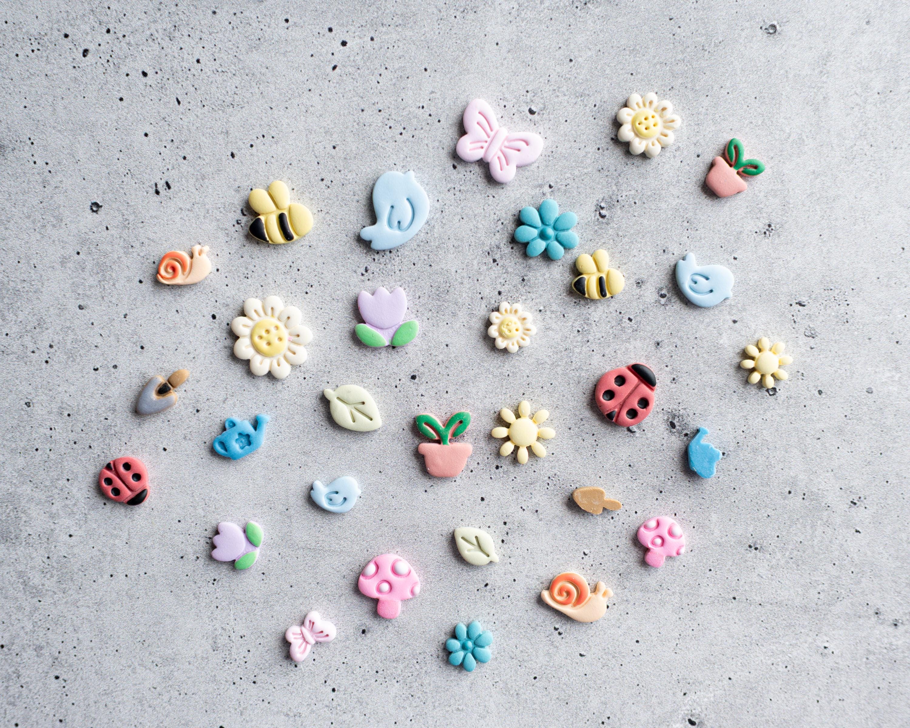 Garden Collection - 14 Garden and Spring Studs for Polymer Clay