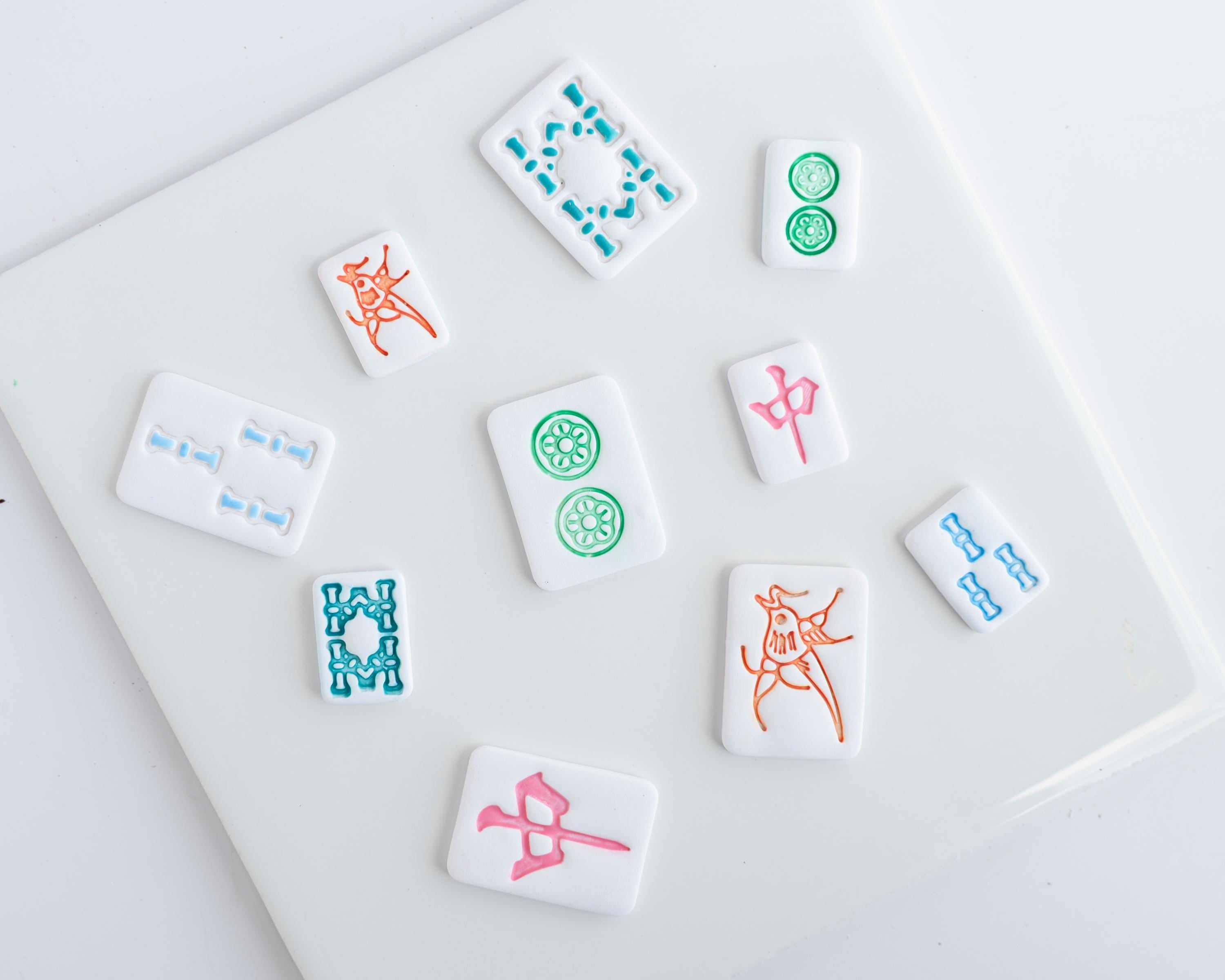 Mahjong Tile Clay Cutters, Embossed (Set of 5 Designs)