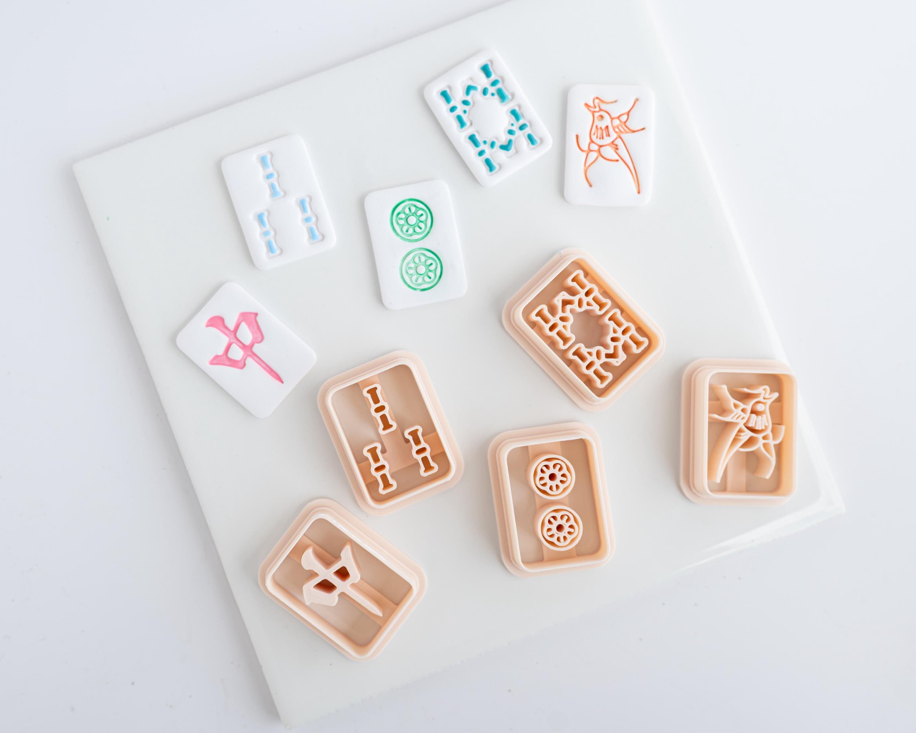 Mahjong Tile Clay Cutters, Embossed (Set of 5 Designs)