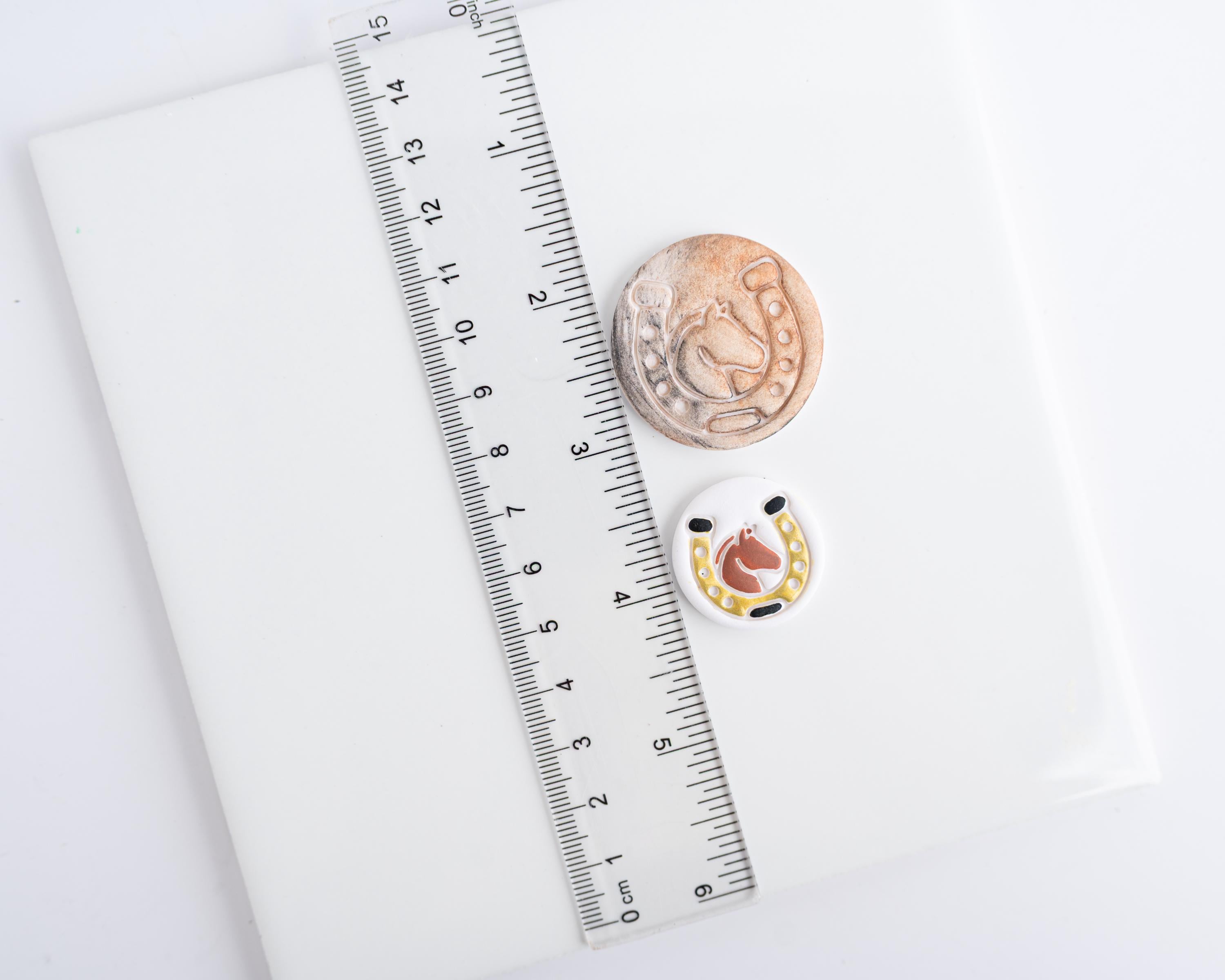 Horseshoe Medallion - Derby Collection - Embossed Circle Clay Cutter for Polymer Clay