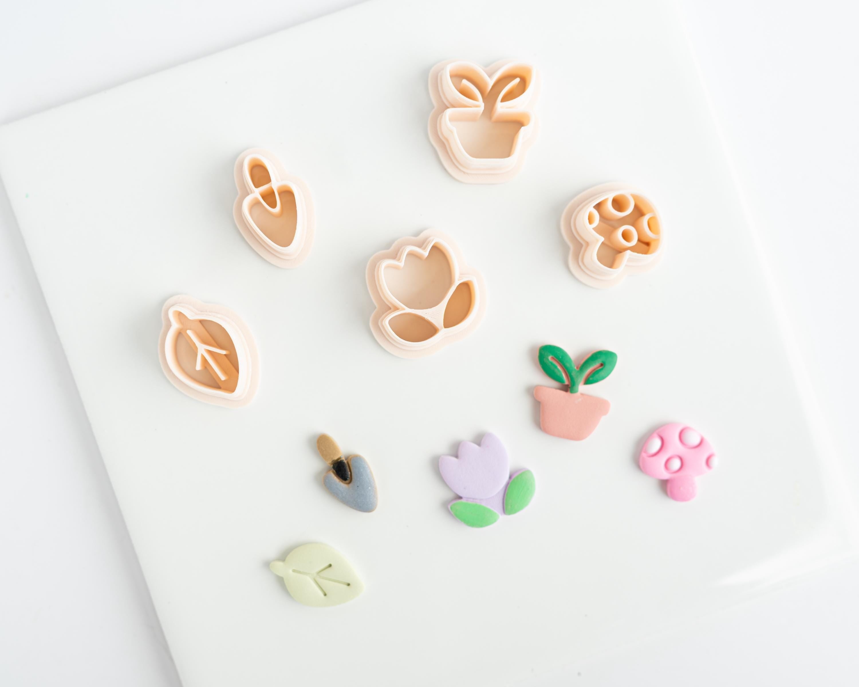 Garden Collection - 14 Garden and Spring Studs for Polymer Clay