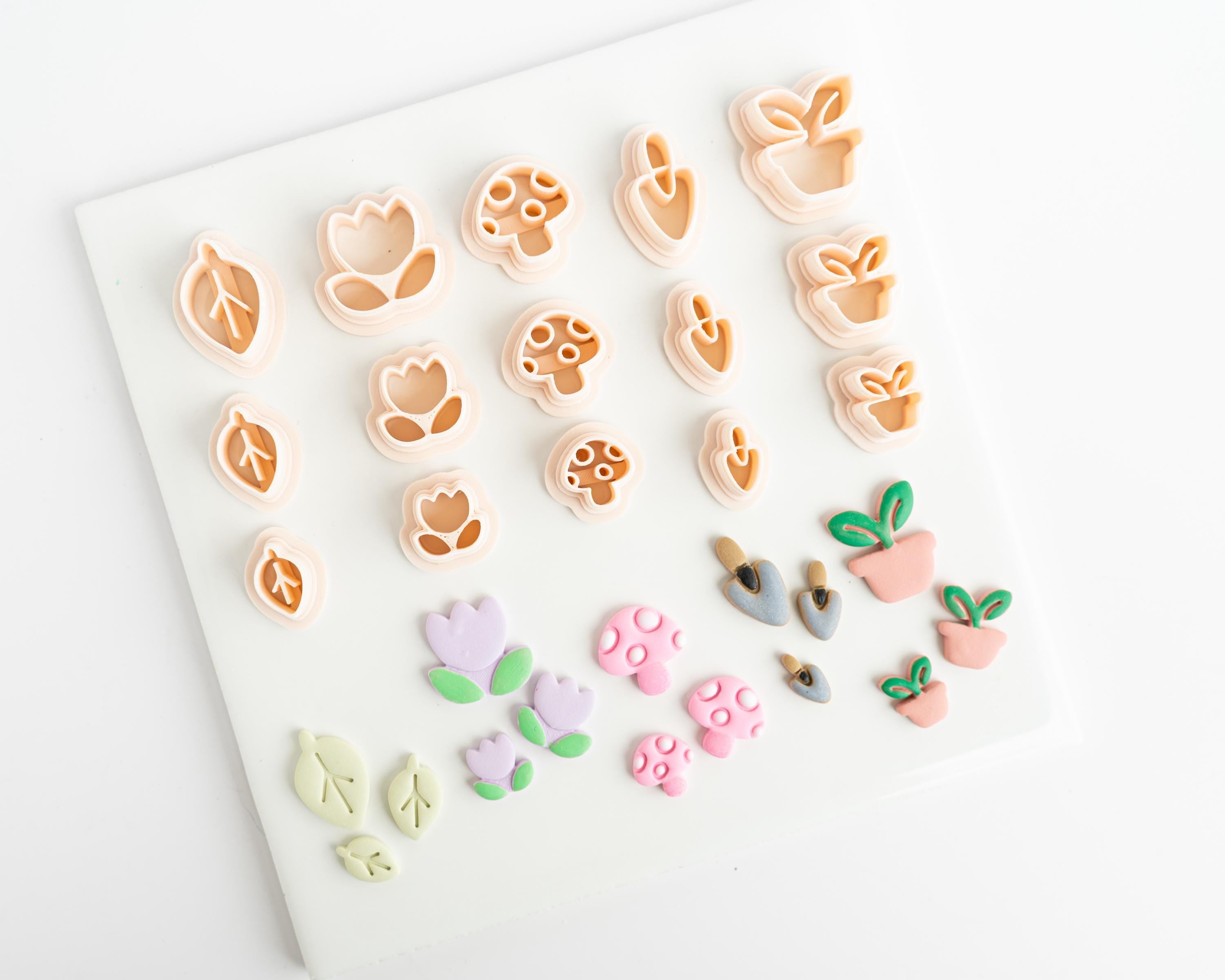 Garden Collection - 14 Garden and Spring Studs for Polymer Clay