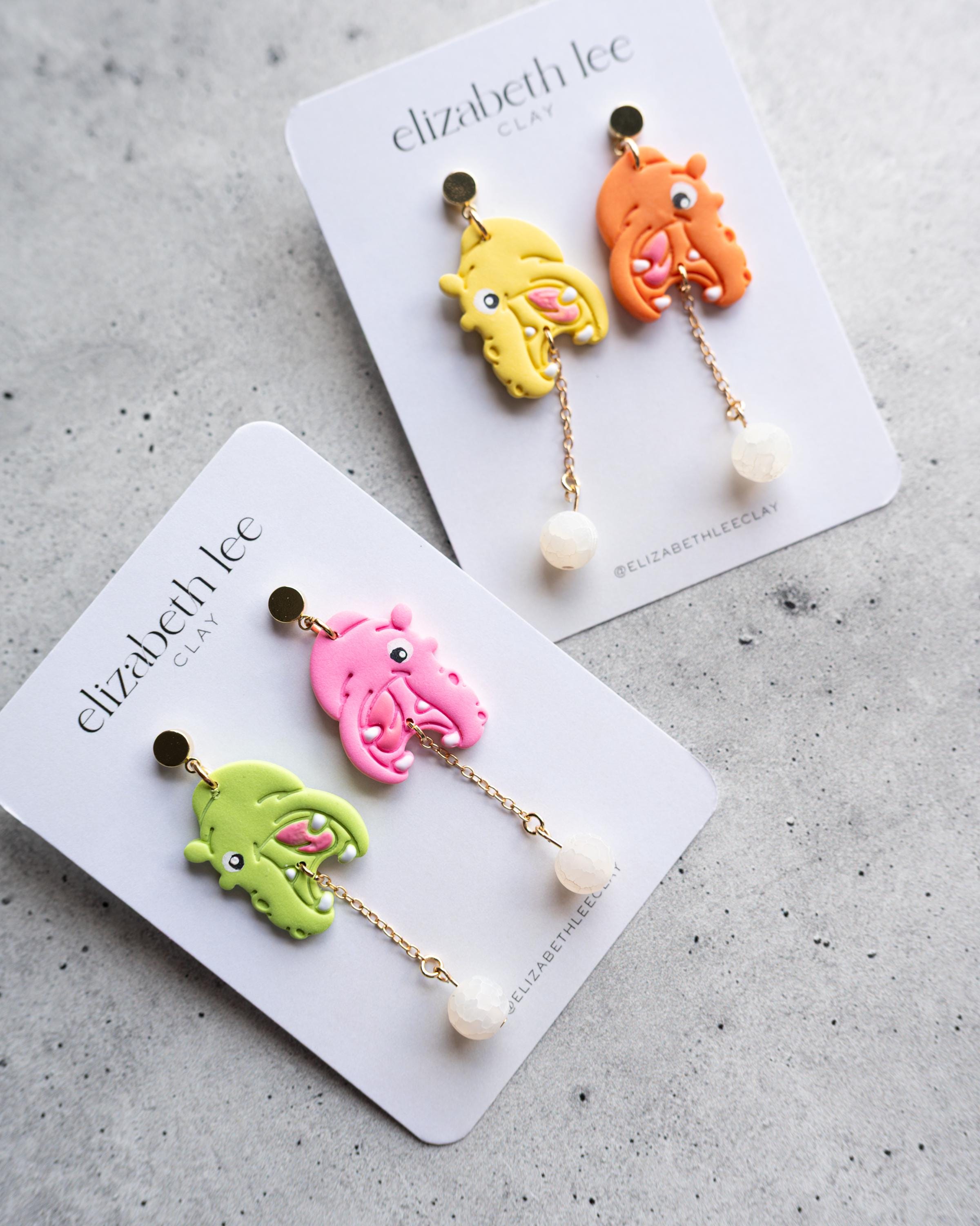 Retro Hippo - Kids Game - Polymer Clay Cutter