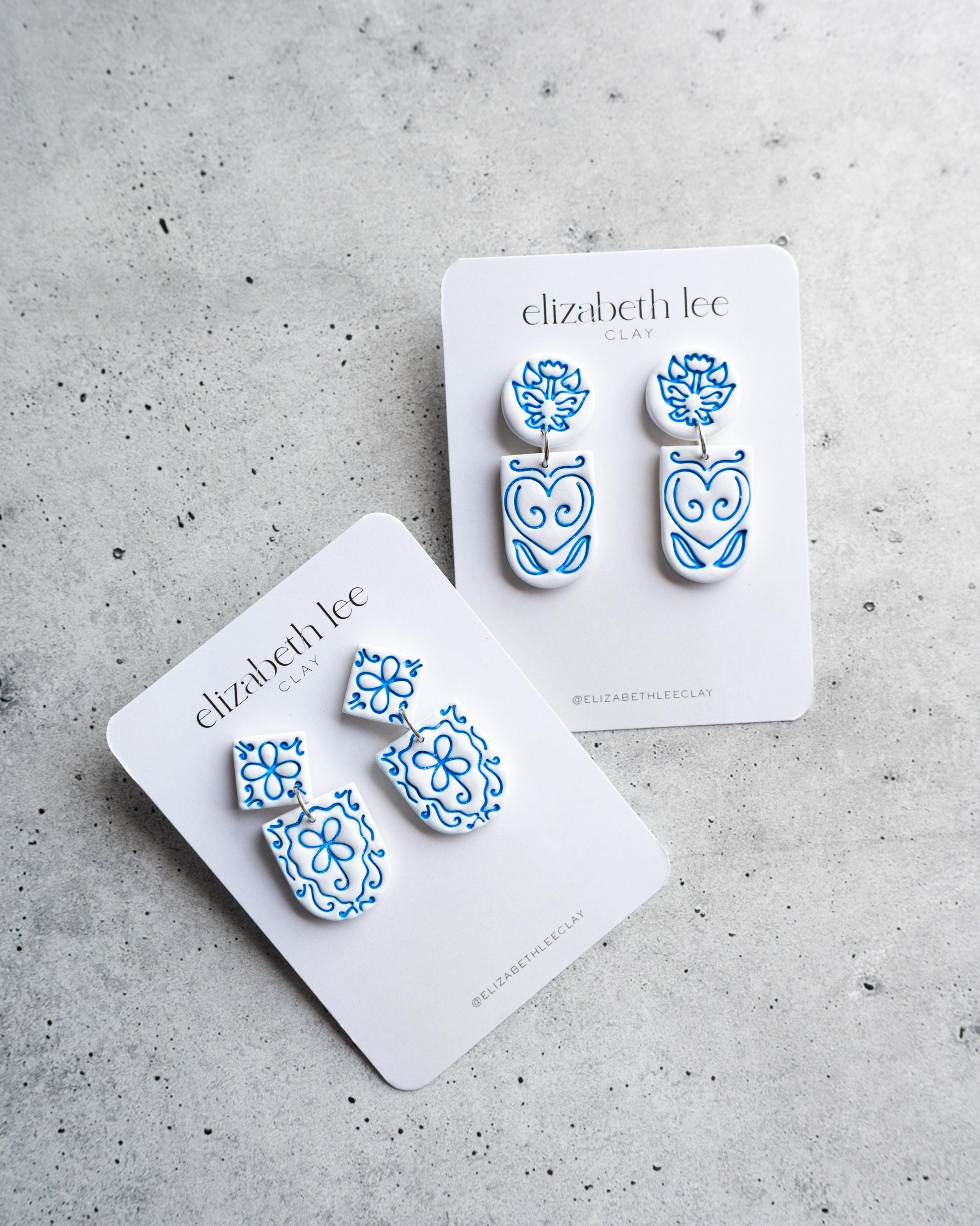 Summer Tulip Dangle: Embossed Mix and Match Polymer Clay Earring Cutter