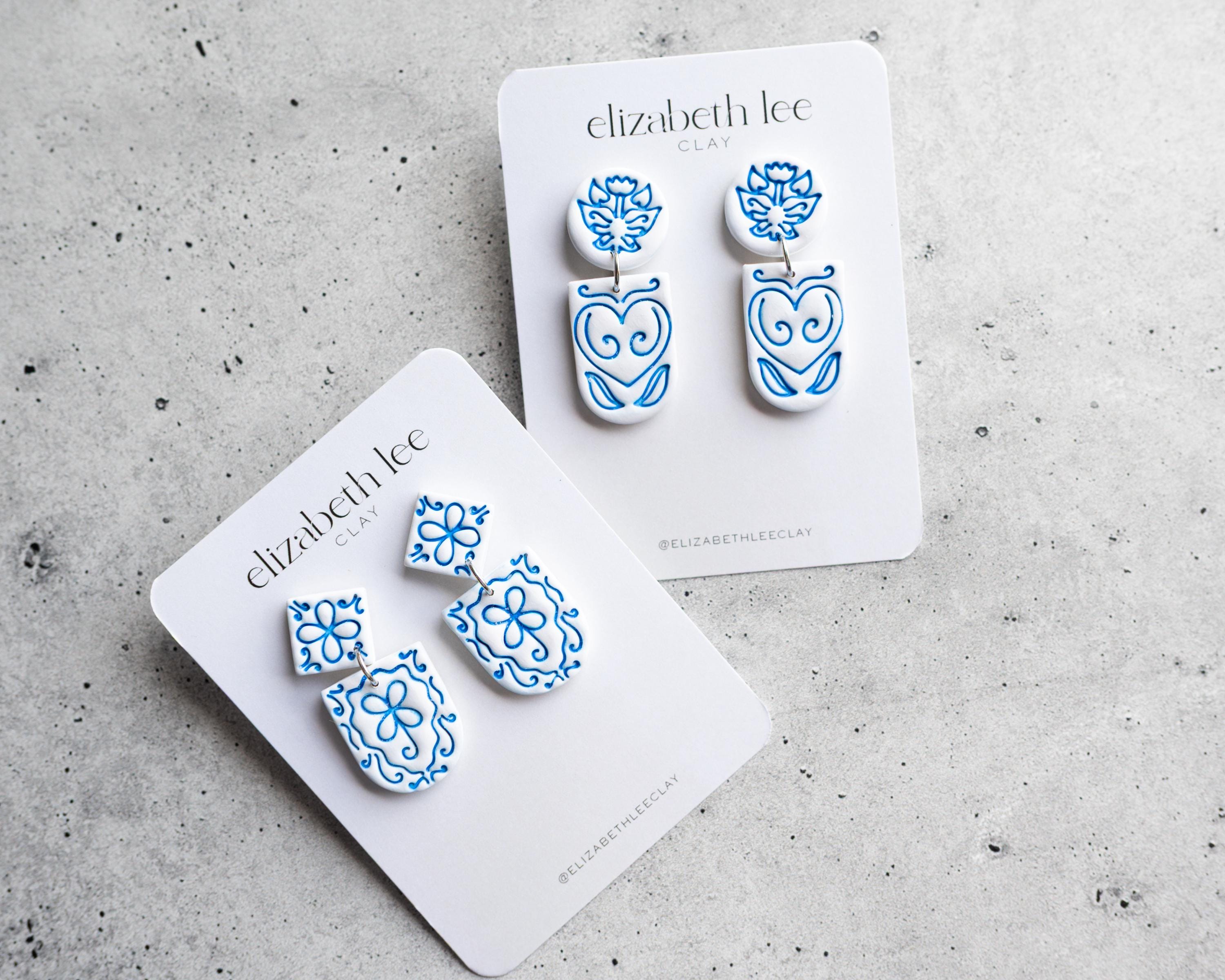 Summer Plant Dangle: Embossed Mix and Match Polymer Clay Earring Cutter