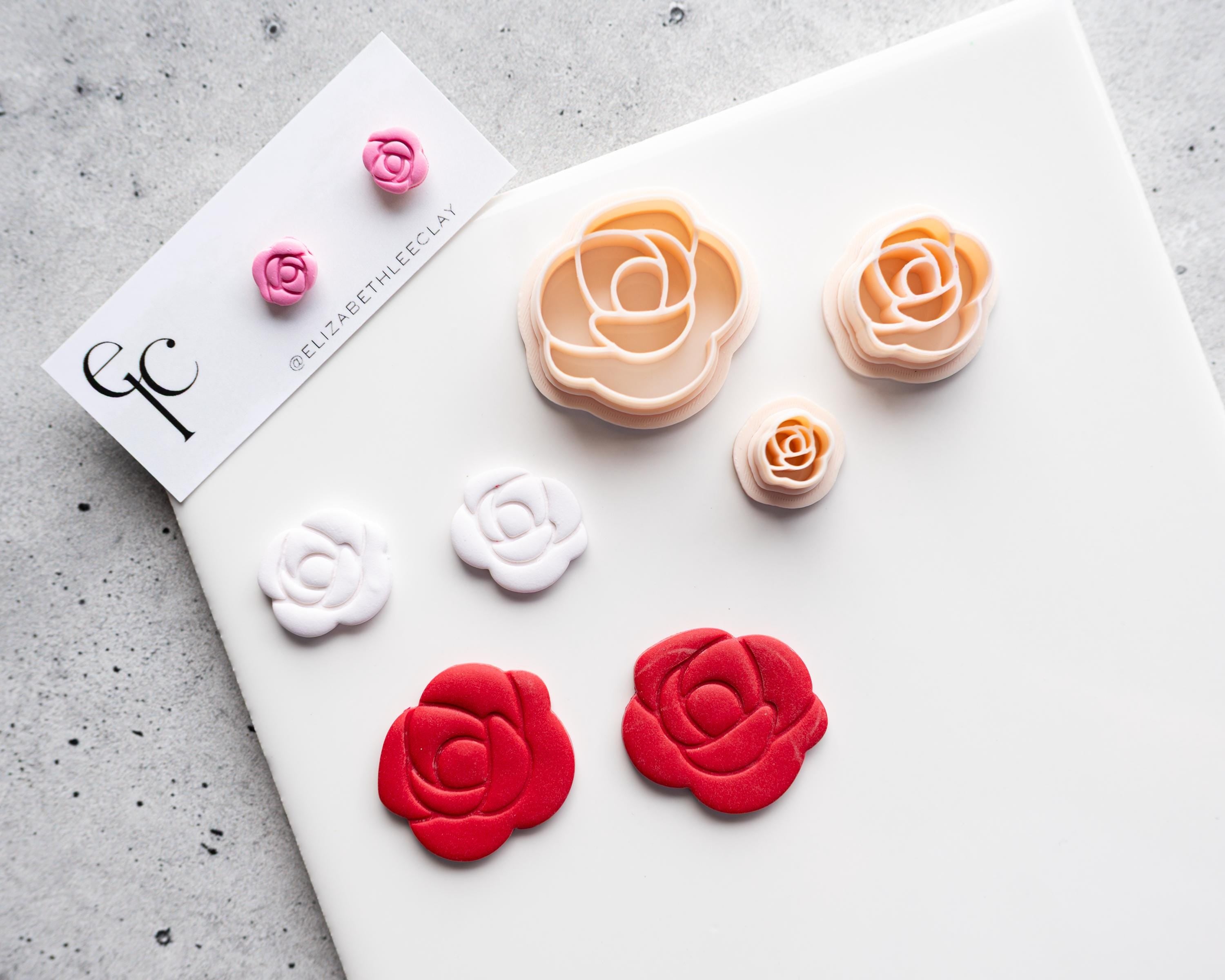 Rose - Derby Collection - Embossed Clay Cutter for Polymer Clay