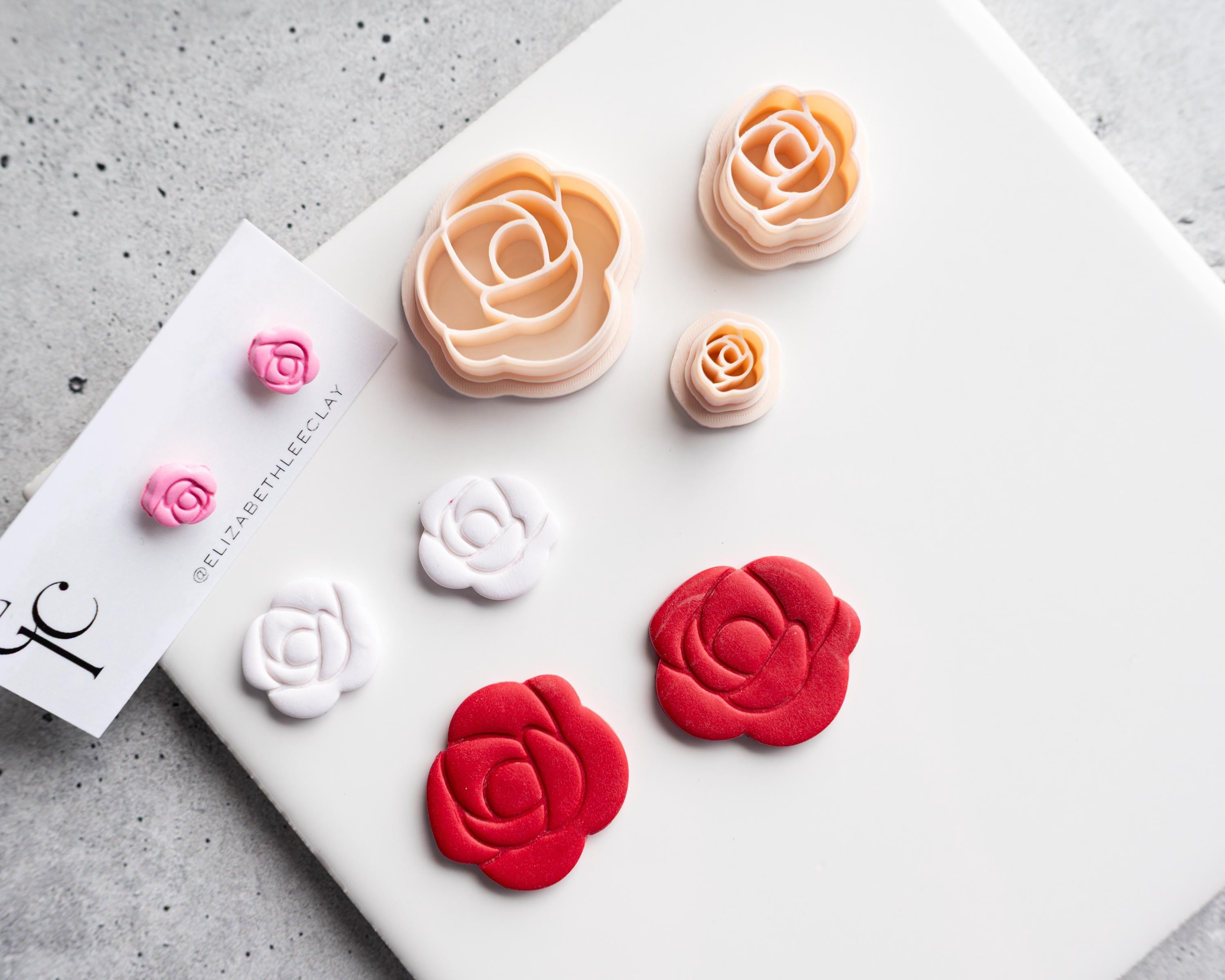 Rose - Derby Collection - Embossed Clay Cutter for Polymer Clay
