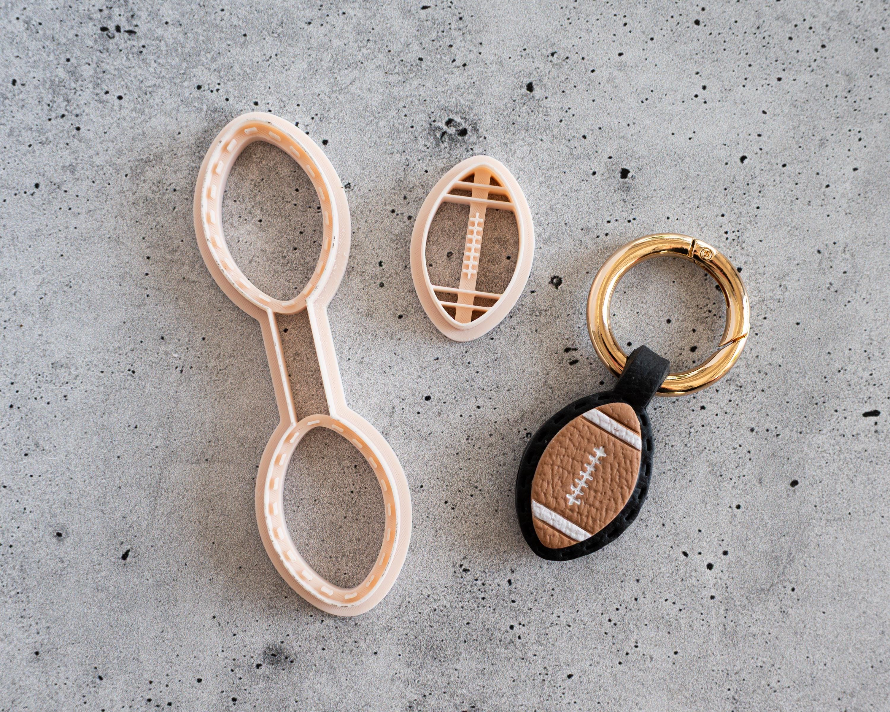 Football - Stitched Clay Leather Effect Keychain