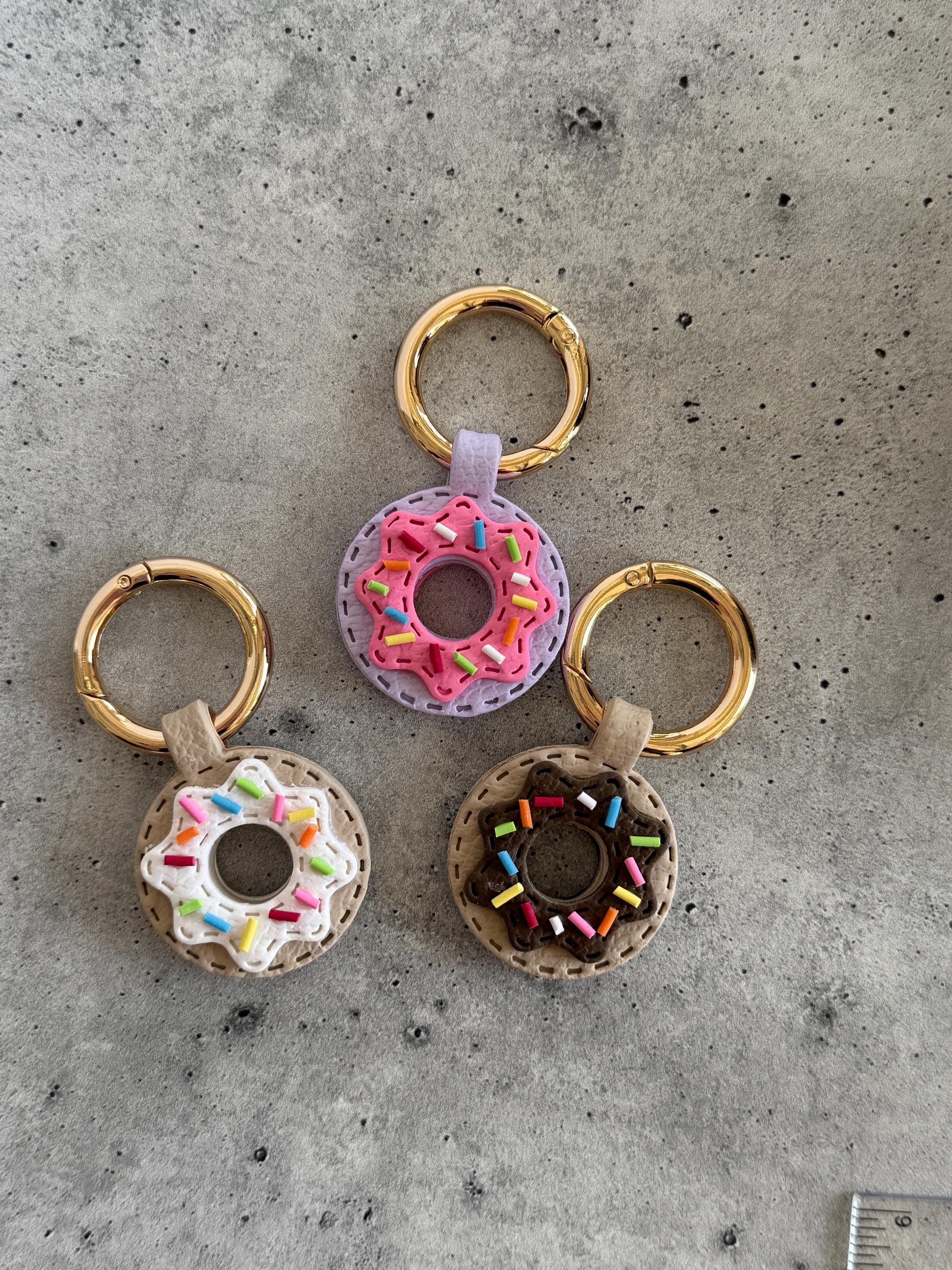 Donut - Stitched Clay Leather Effect Keychain