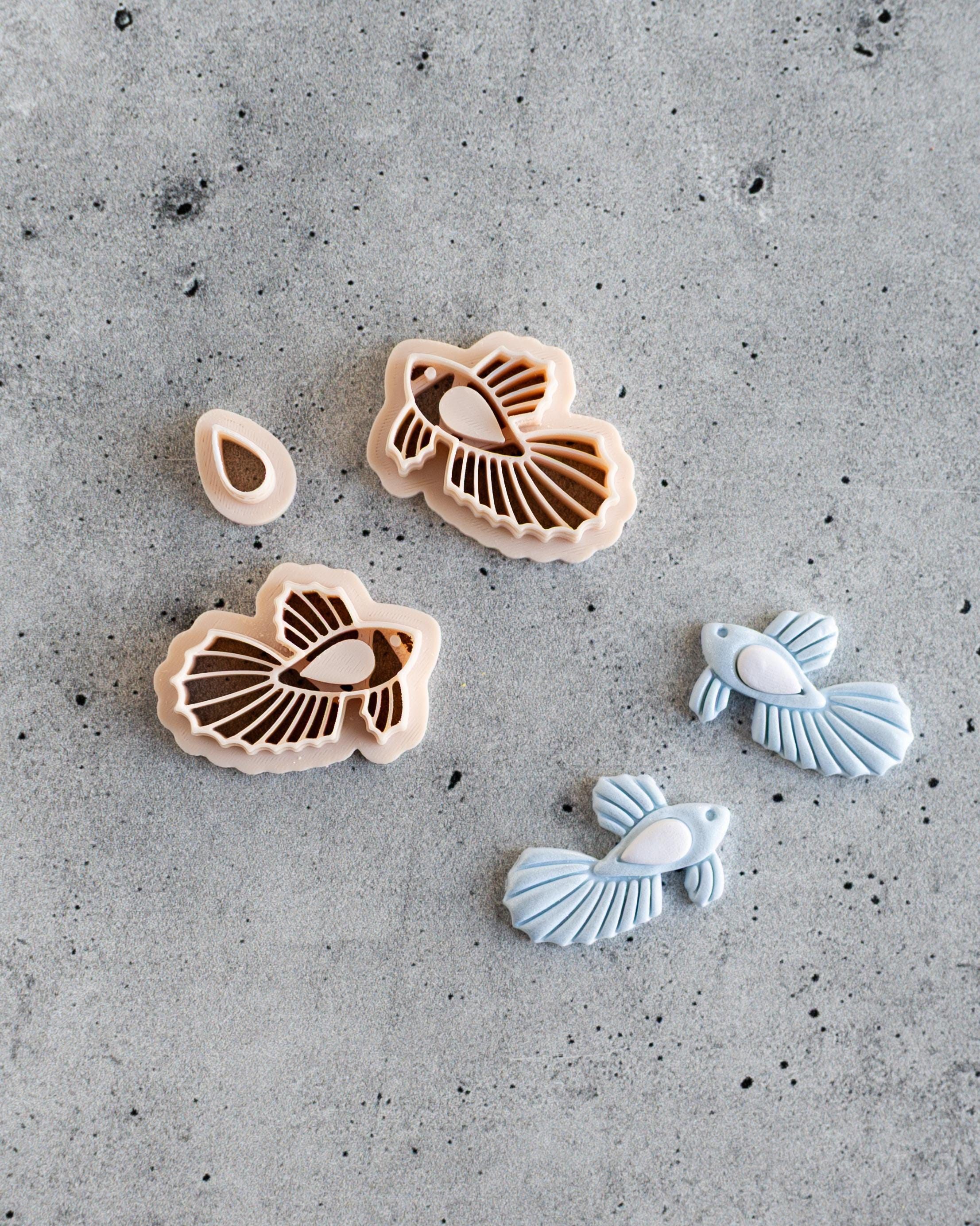 Beta Fish Clay Cutter - 2-3 Piece Set, Mirrored or Single