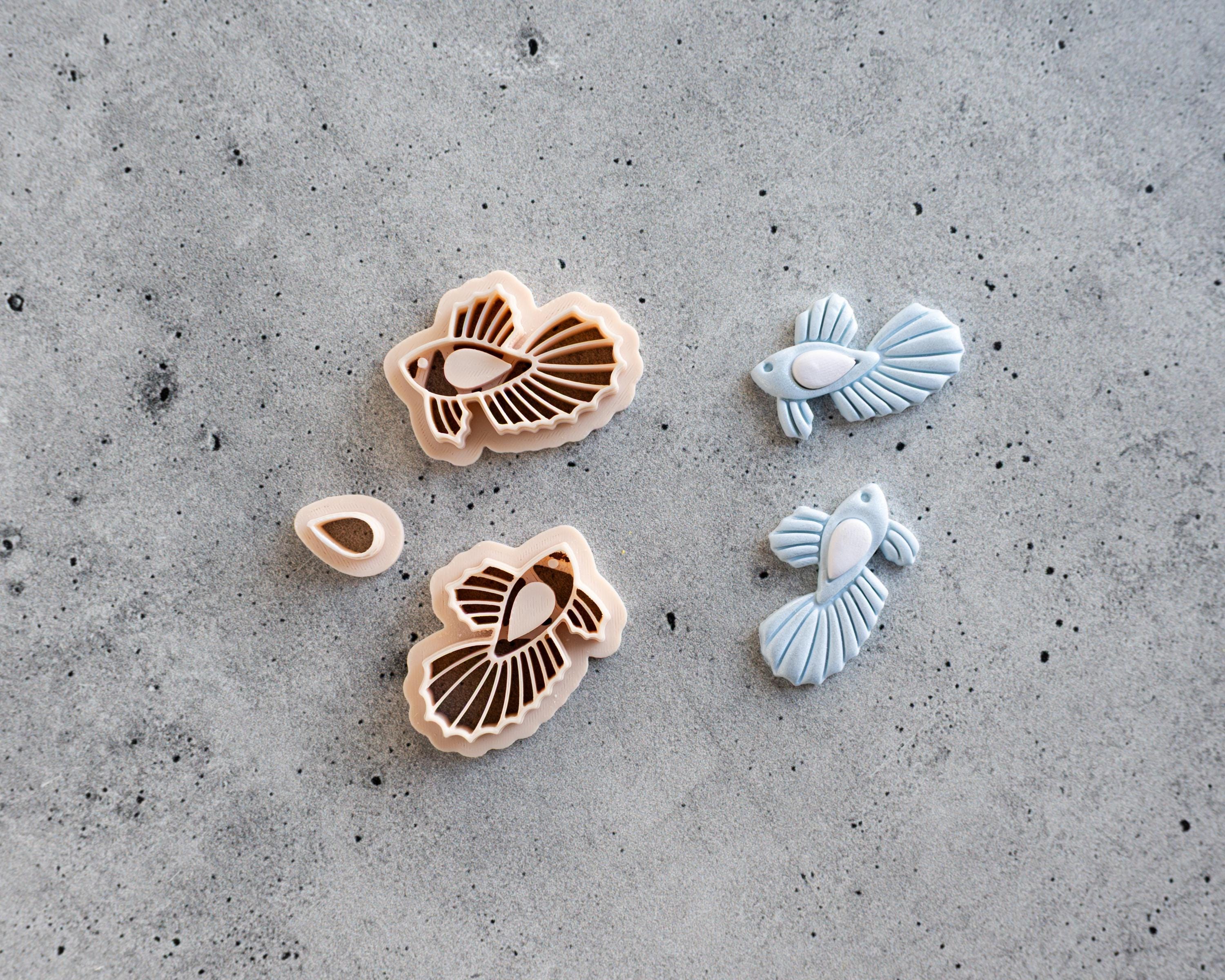 Beta Fish Clay Cutter - 2-3 Piece Set, Mirrored or Single