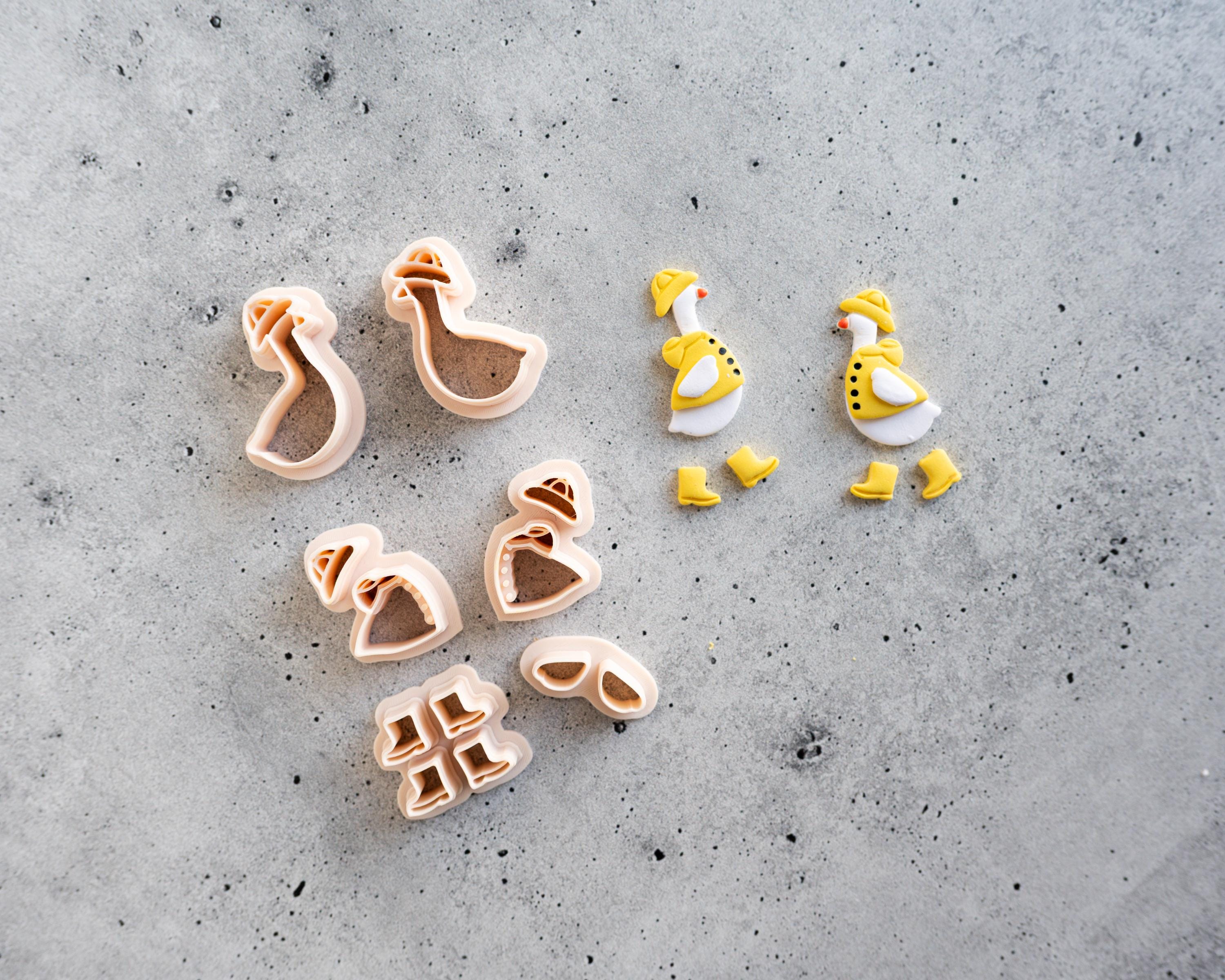 Goose with Raincoat and Boots - 6 Piece Mirrored Set