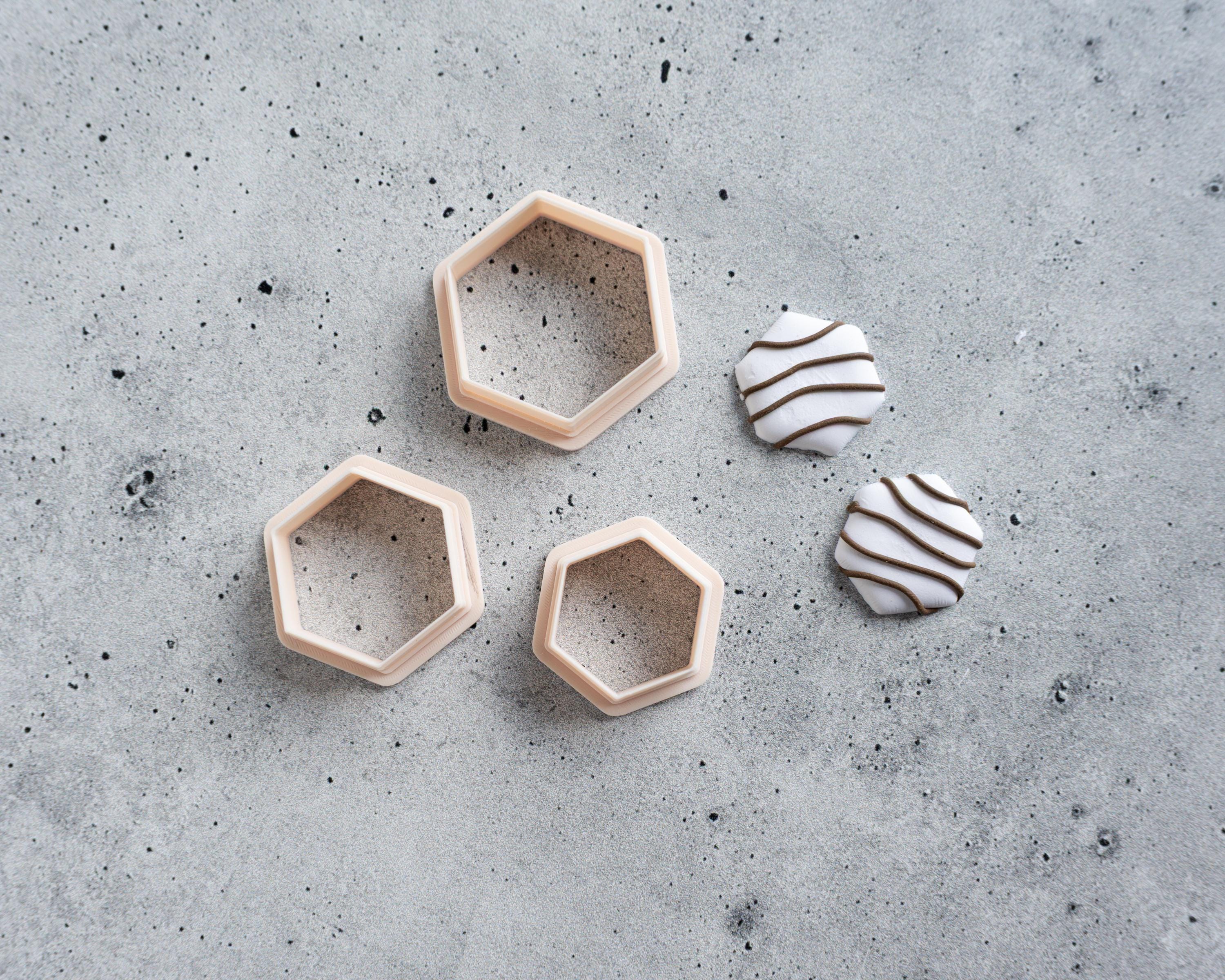 Zebra Cake Hexagon Clay Cutter