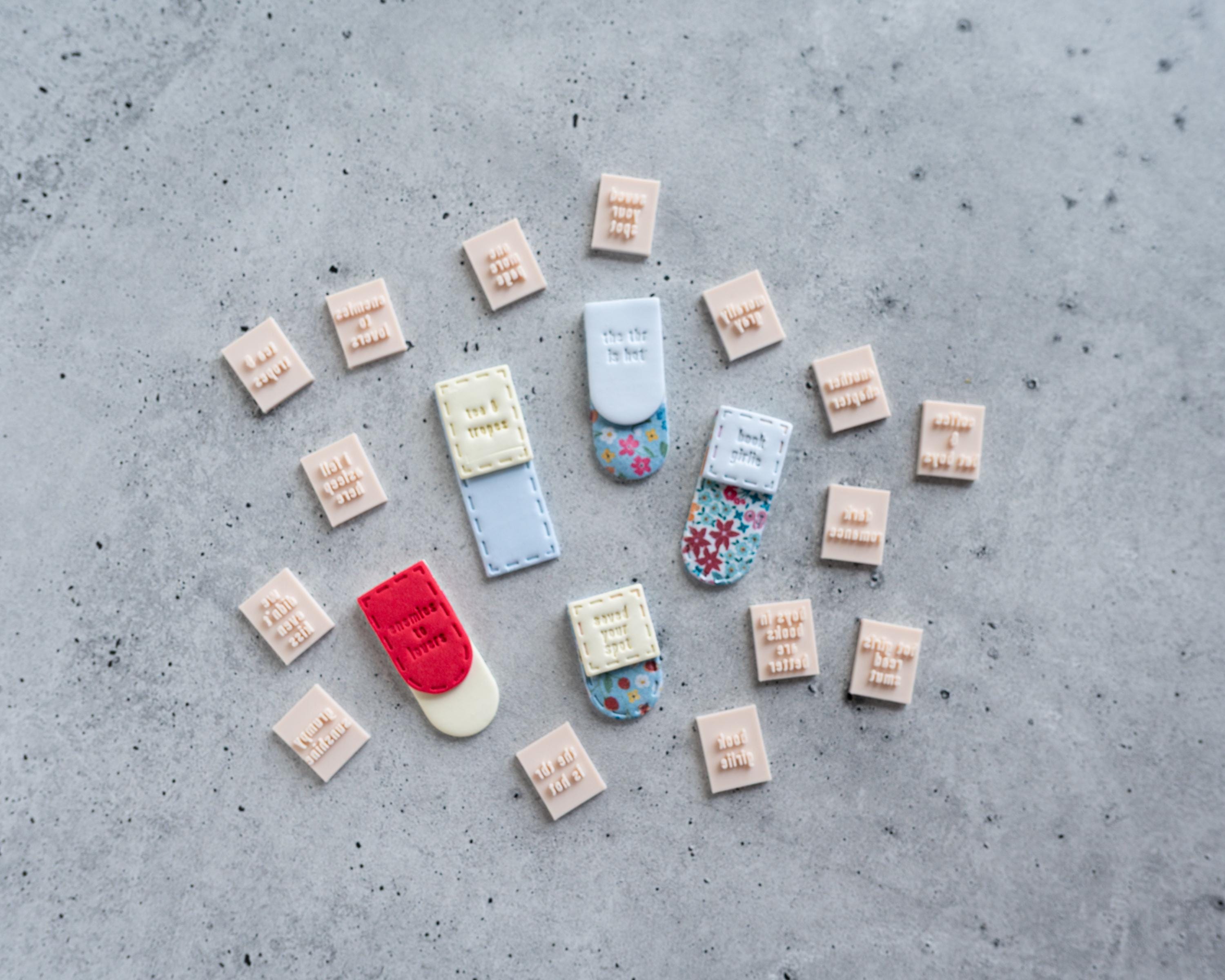 Small Bookmark Stamps - Short Book mark Clay Stamp for Bookish Fans