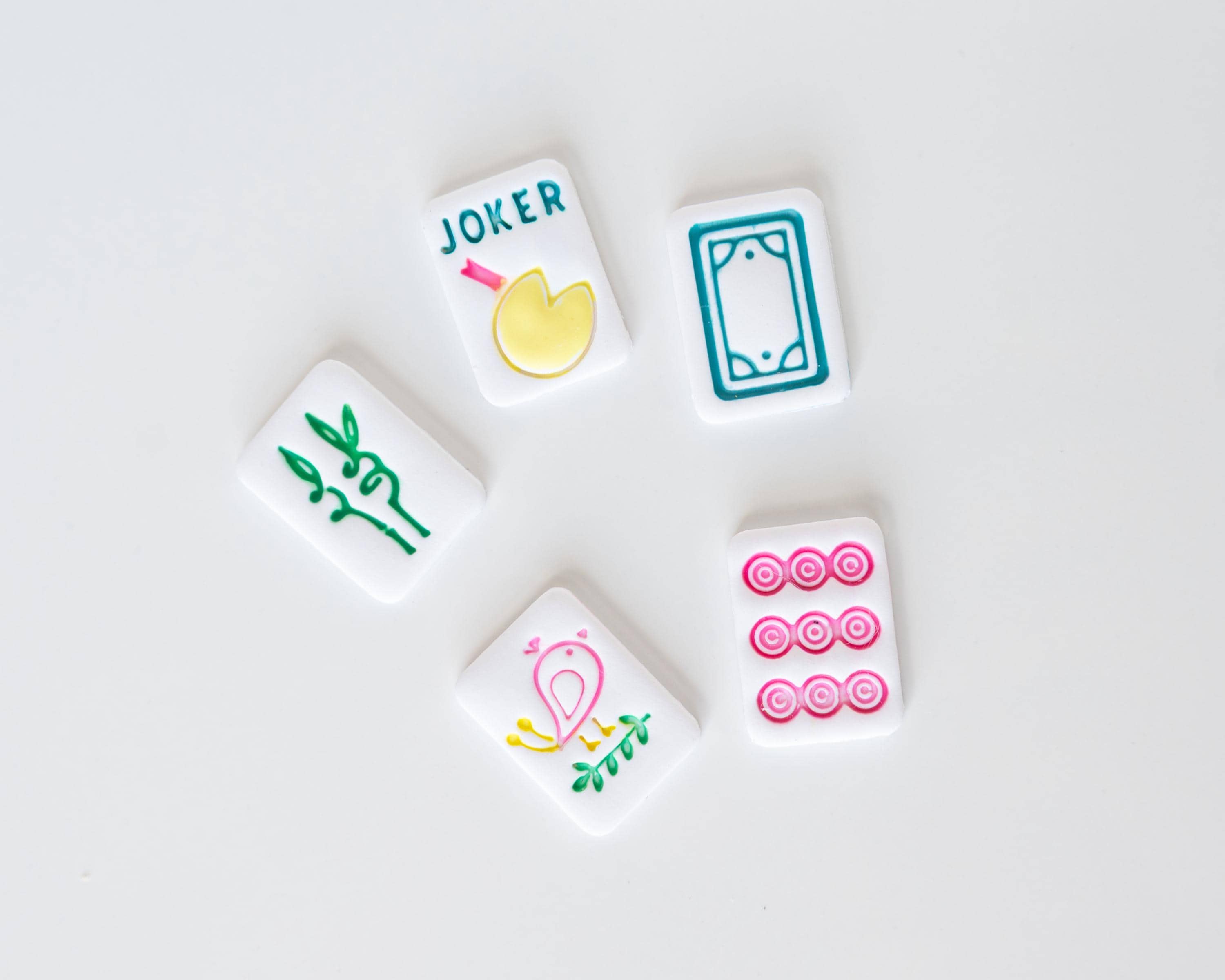 Mahjong Tile Clay Cutters - SET 4: The Cuties |  Embossed (Set of 5 Designs)