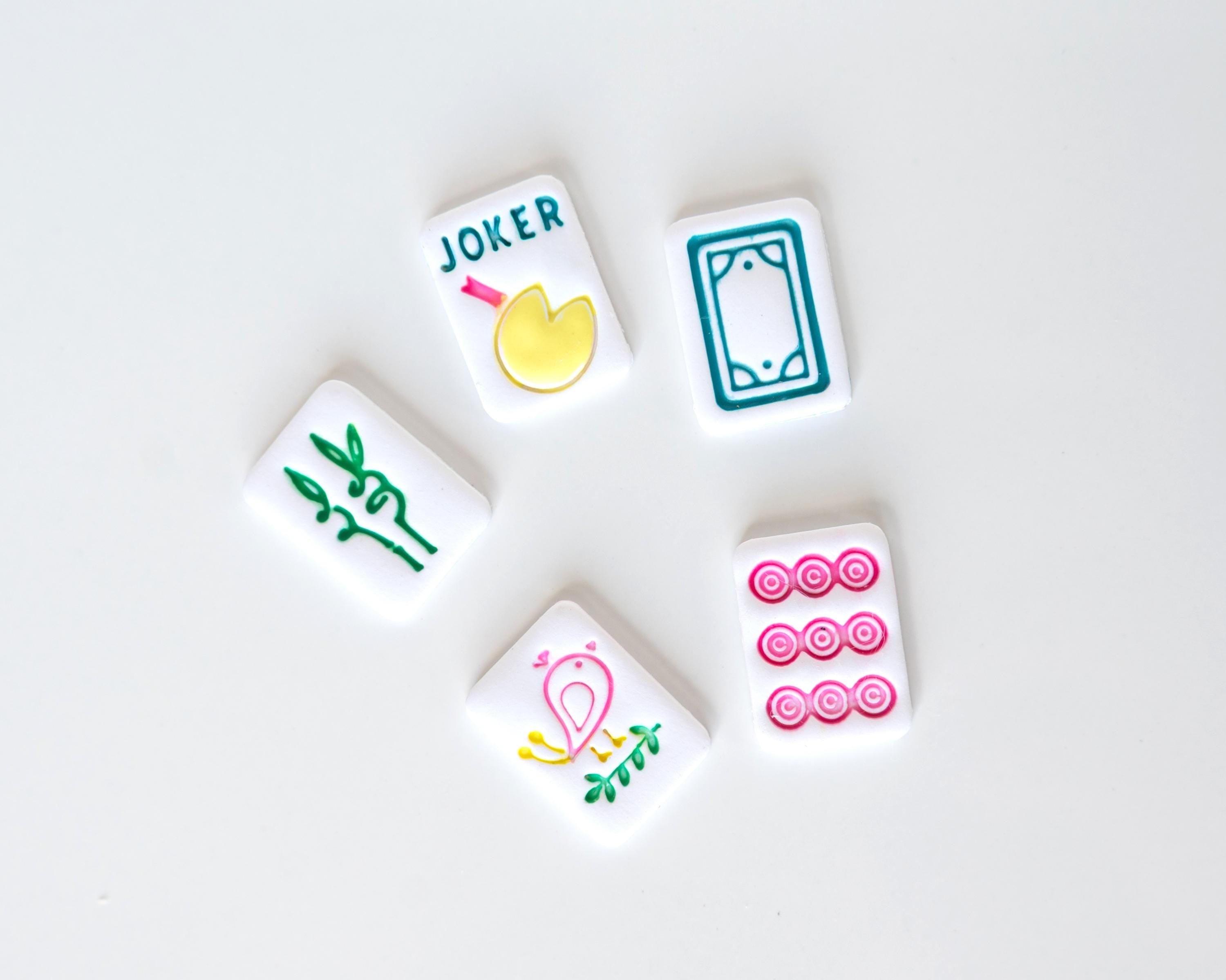 Mahjong Tile Clay Cutters - SET 4: The Cuties |  Embossed (Set of 5 Designs)