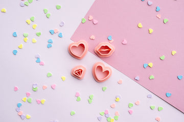 Valentine's Day Stud Clay Cutters : Heart, Boho Heart, Diamond and Lips