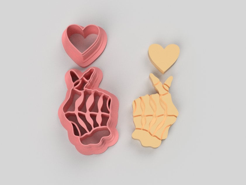 Heart Hand Skeleton - 2 Piece Set